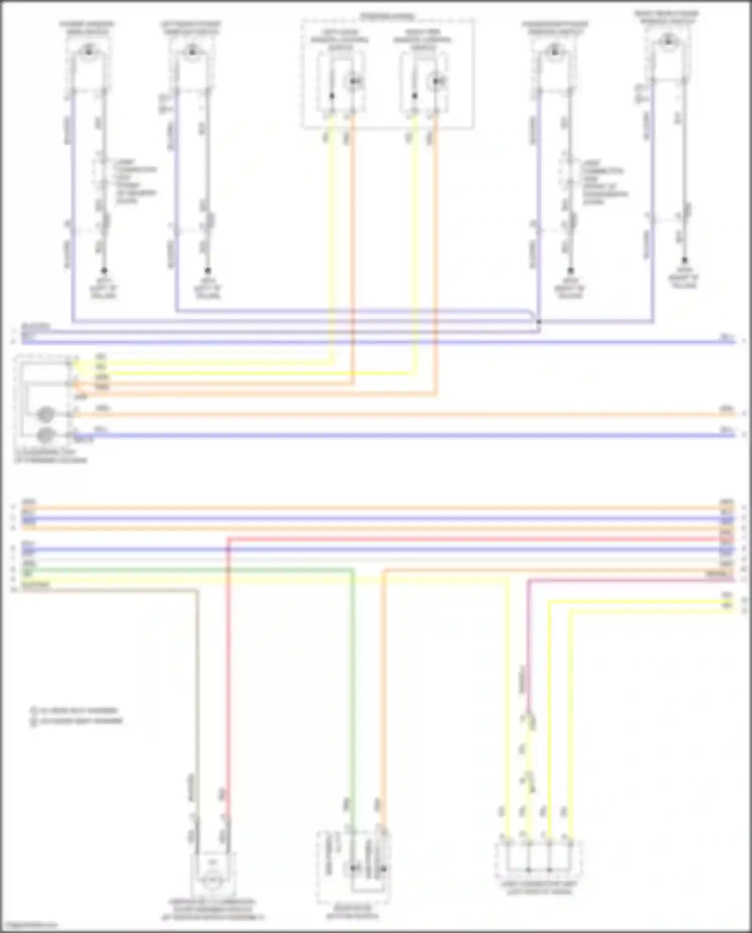 Wiring diagram passenger power window switch for Kia K3 II facelift (2021-2024) (5 of 8)