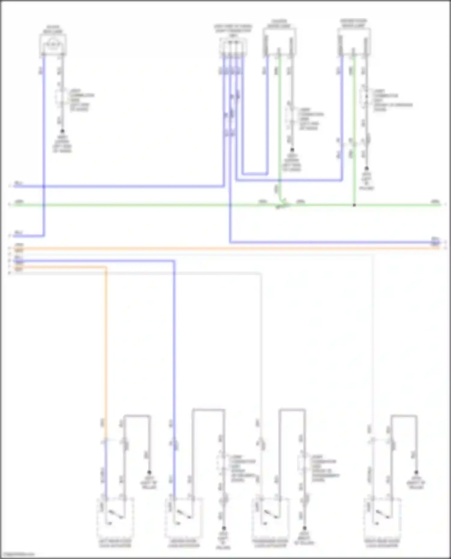 Wiring diagram right rear door lock actuator for Kia K3 II facelift (2021-2024) (2 of 7)