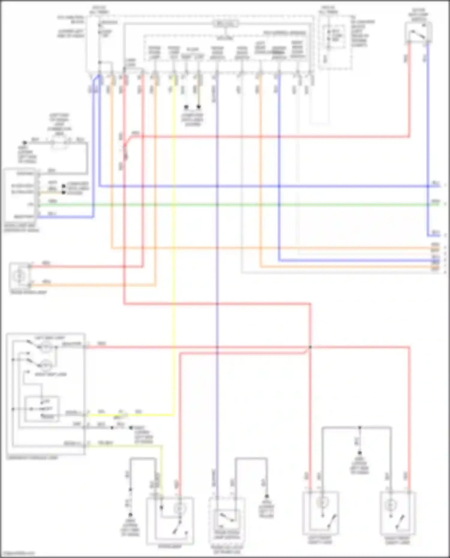 Wiring diagram trunk room lamp for Kia K3 II facelift (2021-2024) (3 of 4)
