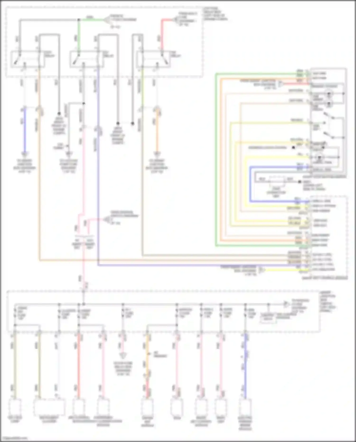 K5 Kia I facelift (2013-2015): Power distribution circuit, except hybrid (2 of 10)