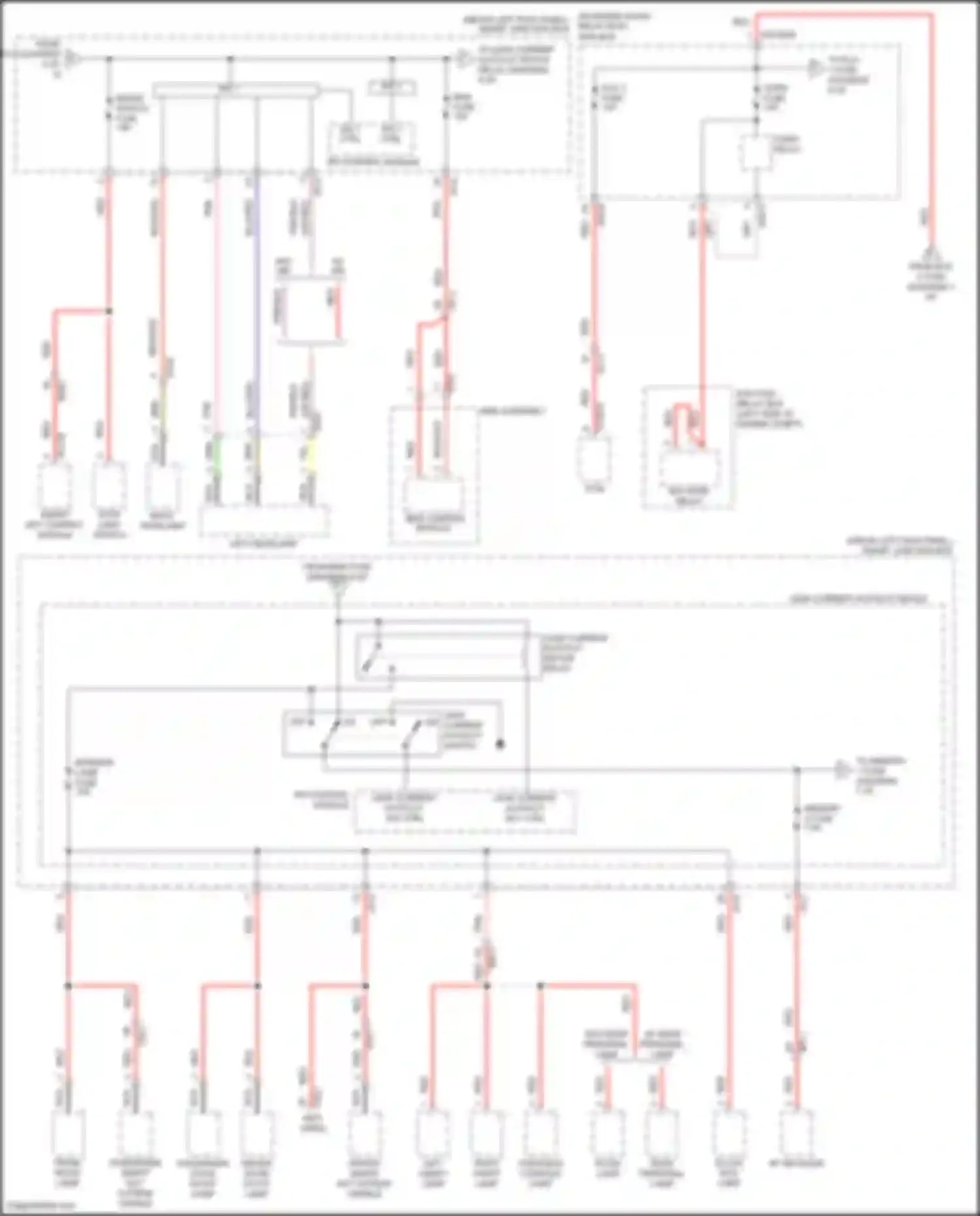 Wiring diagram overhead console lamp for Kia K5 I facelift (2013-2015)