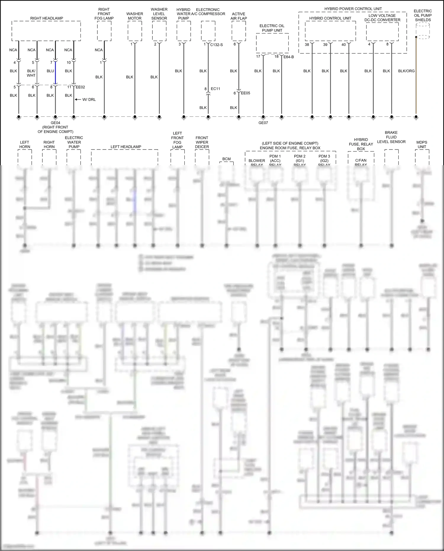 Wiring diagram active air flap for Kia K5 I facelift (2013-2015) (4 of 6)