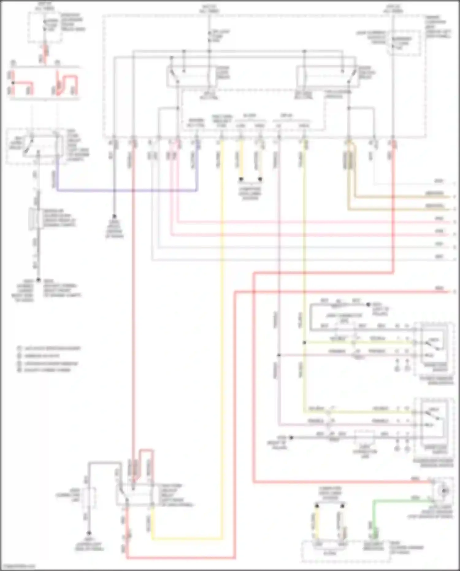 Wiring diagram w/o auto up/down power window w/ auto up/down power window except hybrid hybrid for Kia K5 I facelift (2013-2015)