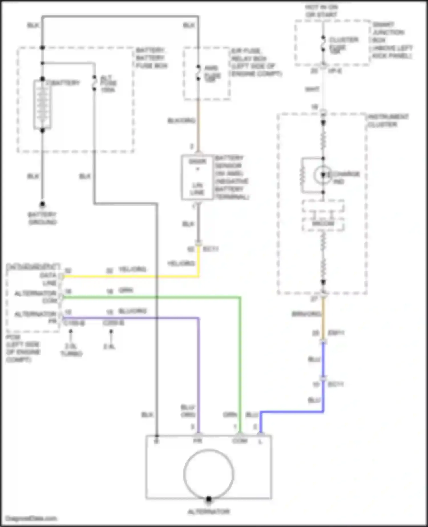 Wiring diagram blu/org for Kia K5 I facelift (2013-2015) (3 of 96)