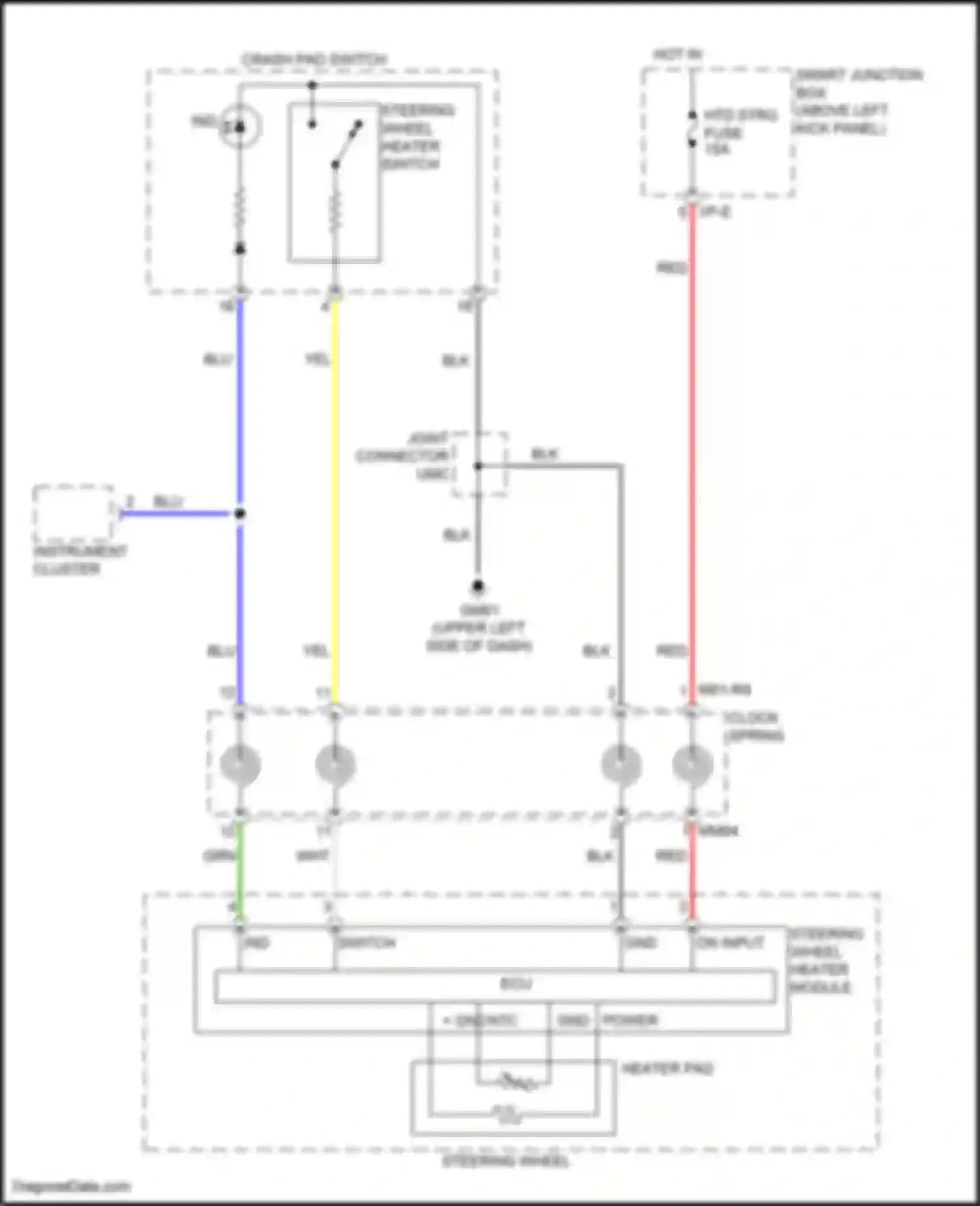 Wiring diagram crash pad switch for Kia K5 I facelift (2013-2015) (4 of 13)