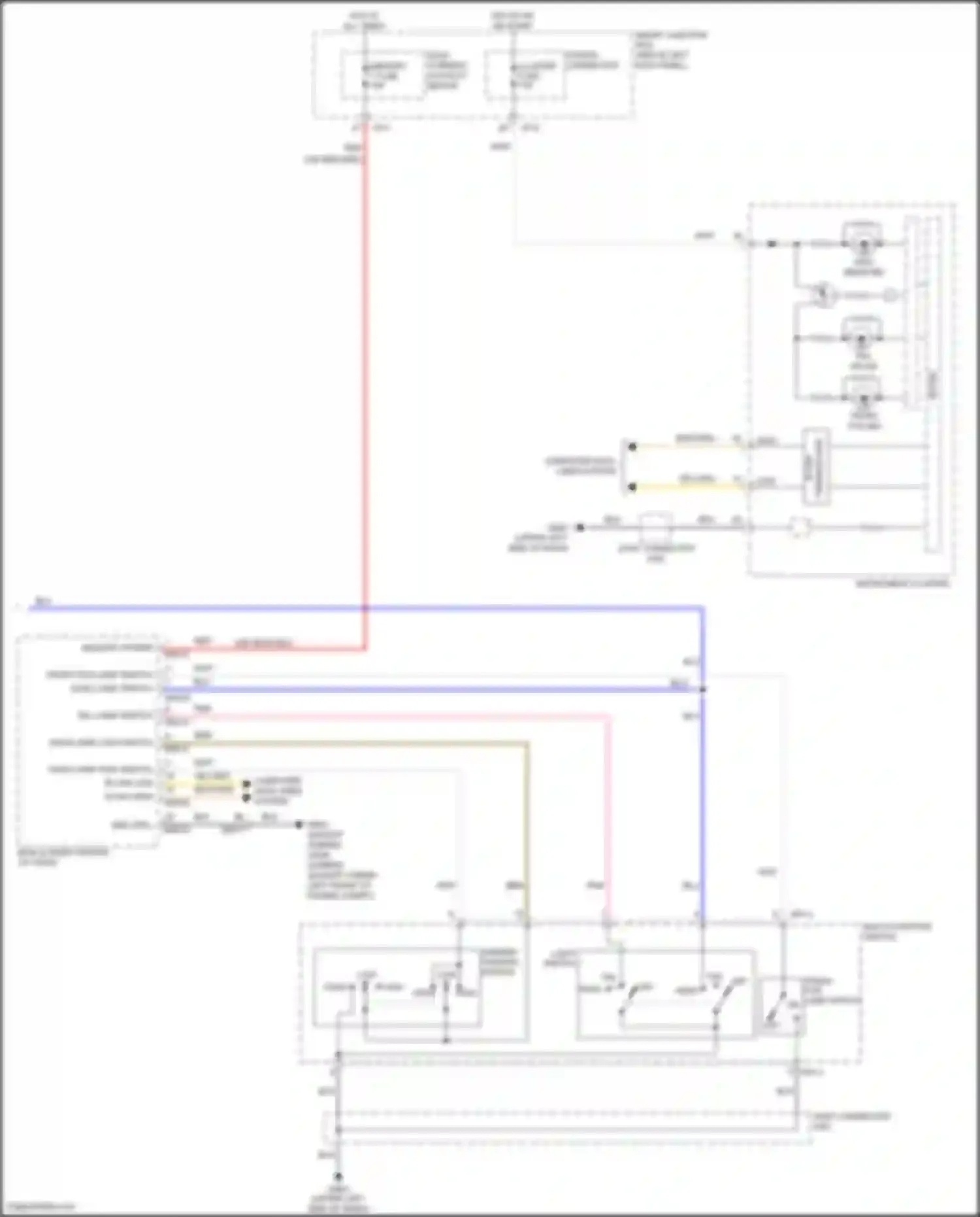 Wiring diagram dimmer, passing switch for Kia K5 I facelift (2013-2015) (1 of 2)