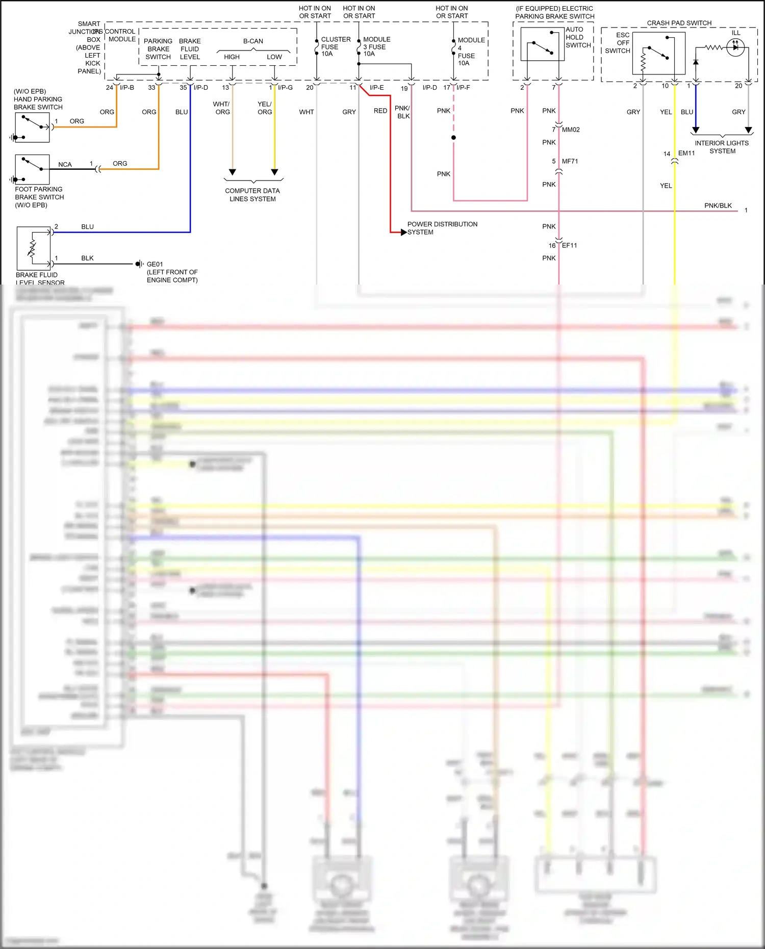 Wiring diagram +ecu for Kia K5 I facelift (2013-2015) (2 of 2)