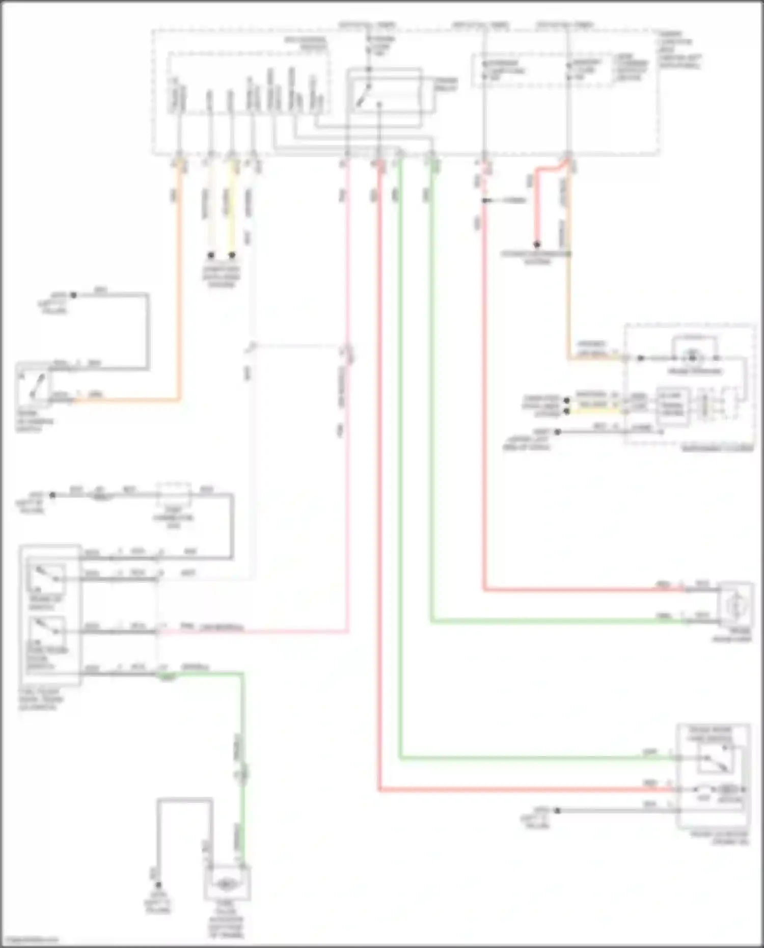 Wiring diagram trunk lid handle switch for Kia K5 I facelift (2013-2015)