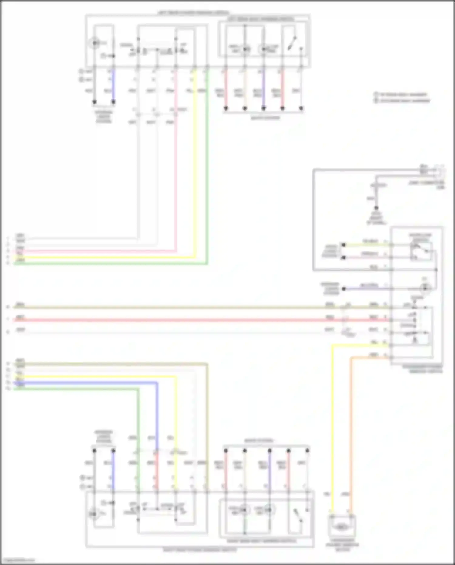 Wiring diagram passenger power window switch for Kia K5 I facelift (2013-2015)