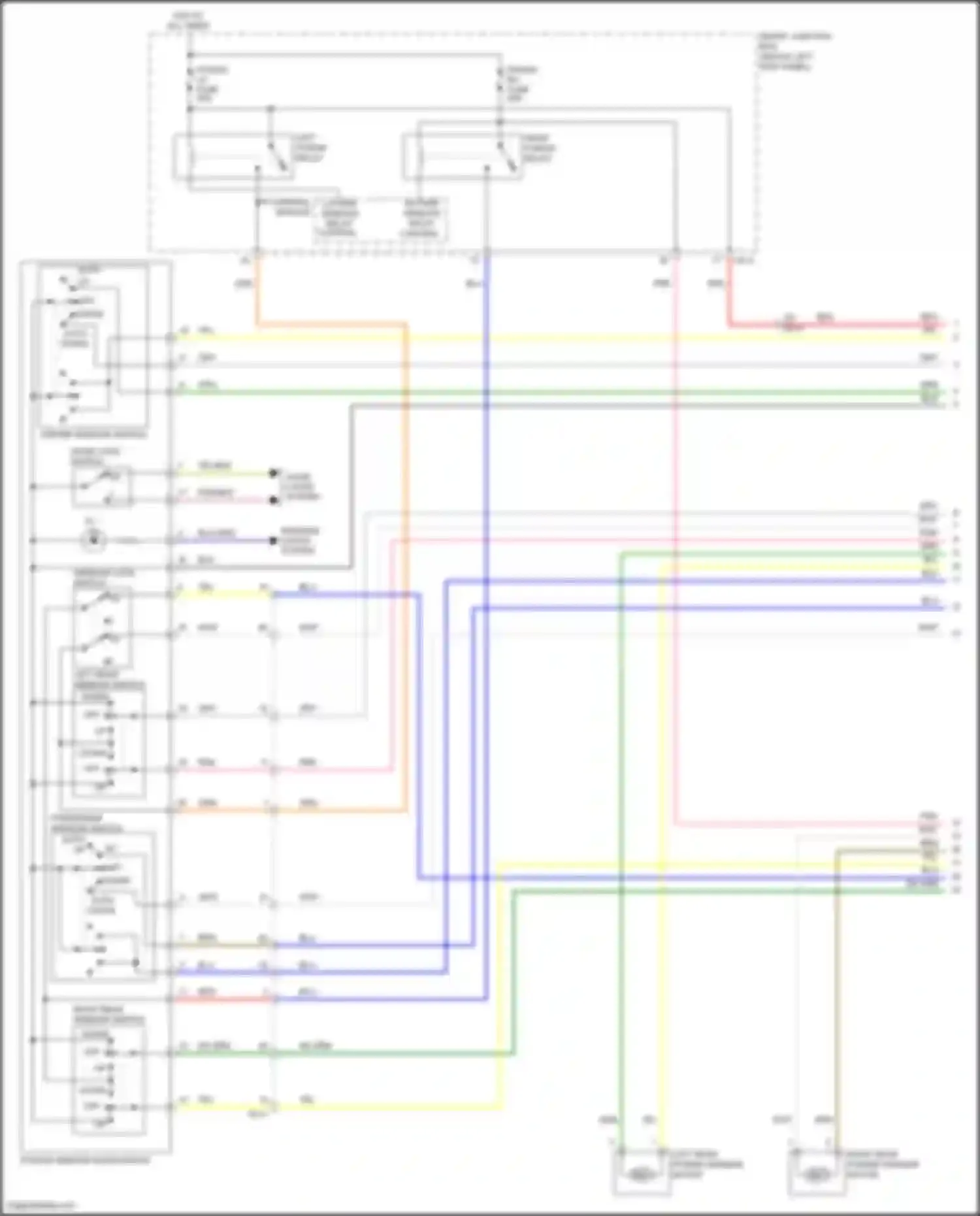 Wiring diagram passenger window switch for Kia K5 I facelift (2013-2015) (1 of 2)
