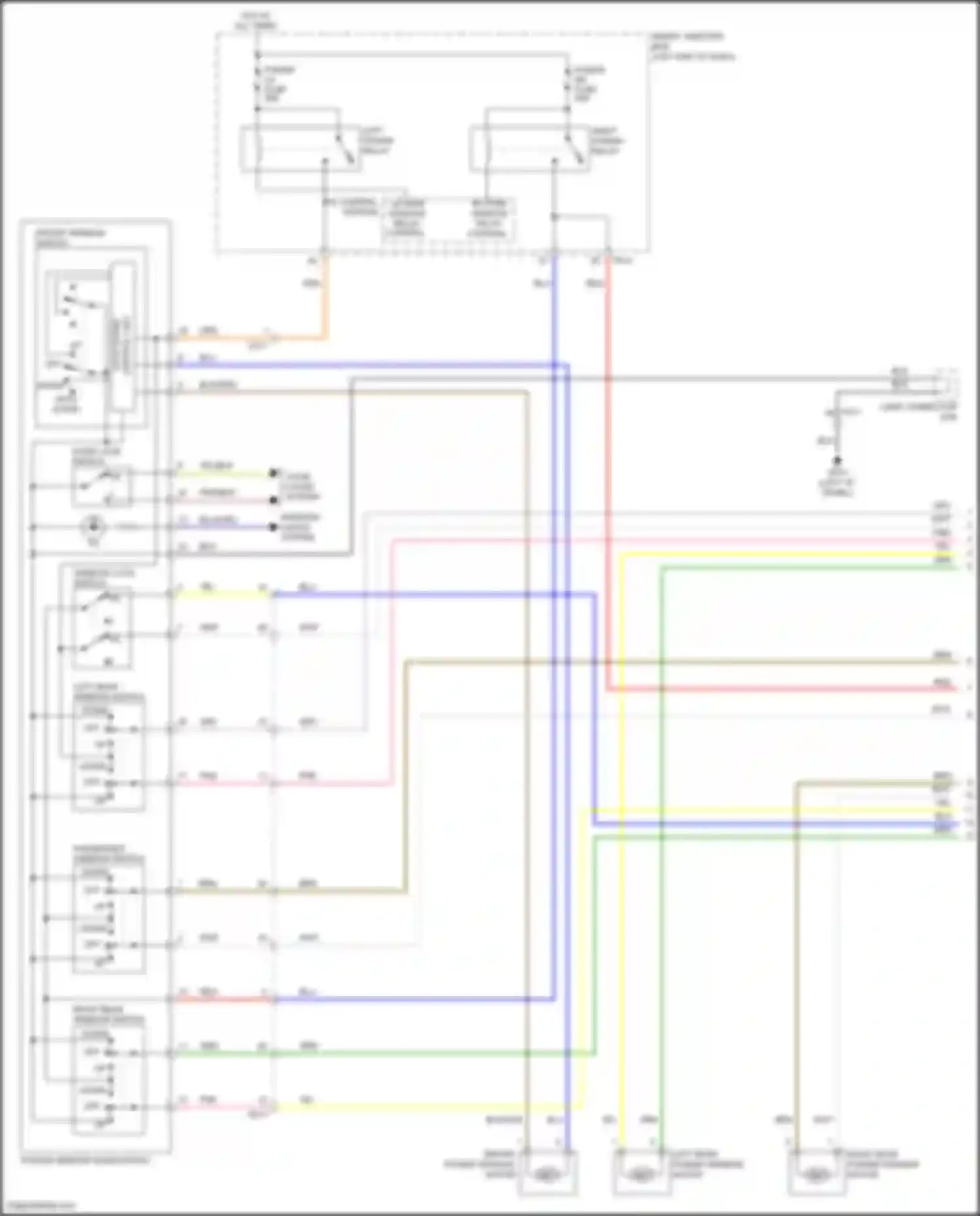 Wiring diagram rh pwr window relay control for Kia K5 I facelift (2013-2015) (2 of 2)