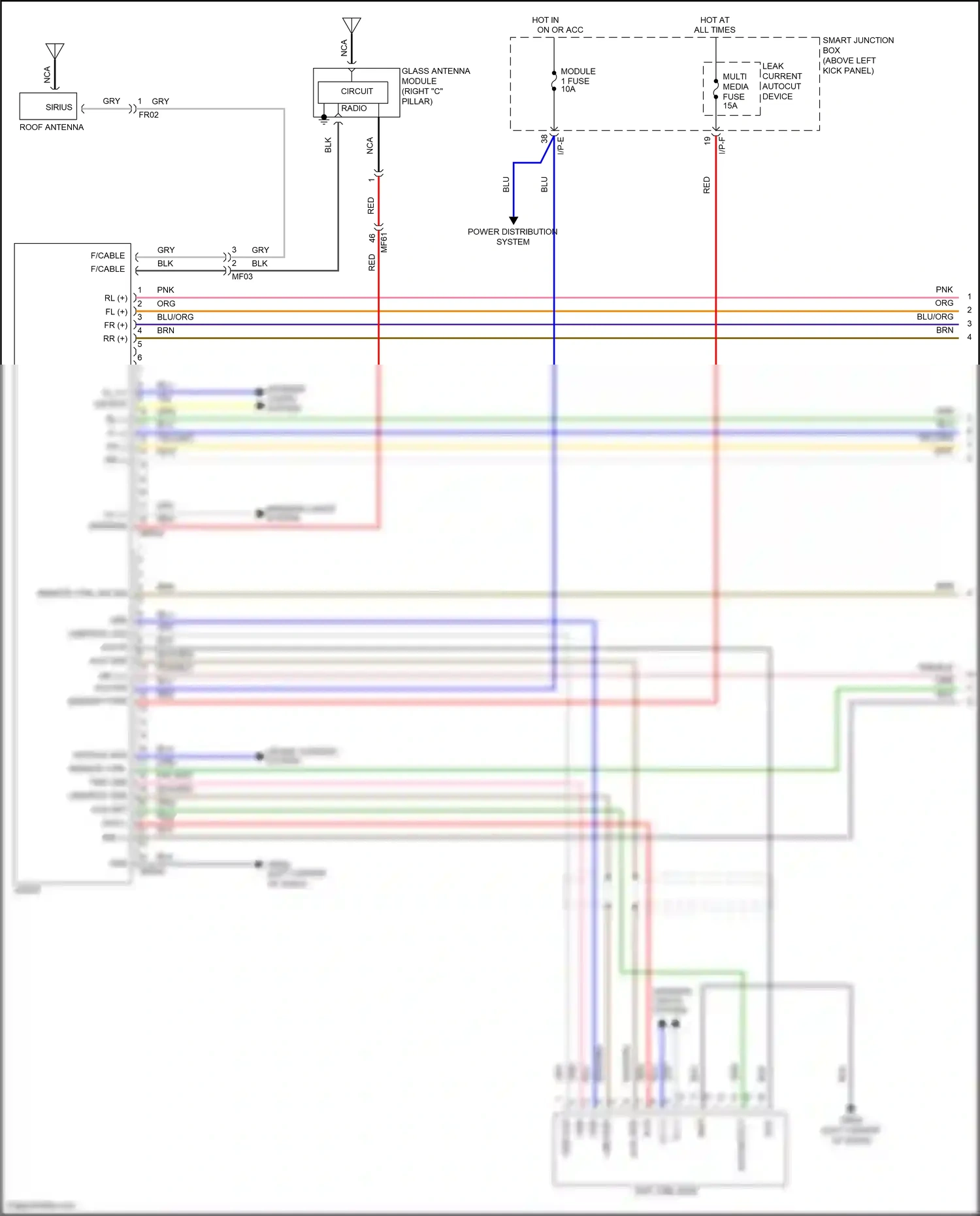 Wiring diagram usb/ipod vod for Kia K5 I facelift (2013-2015) (1 of 2)