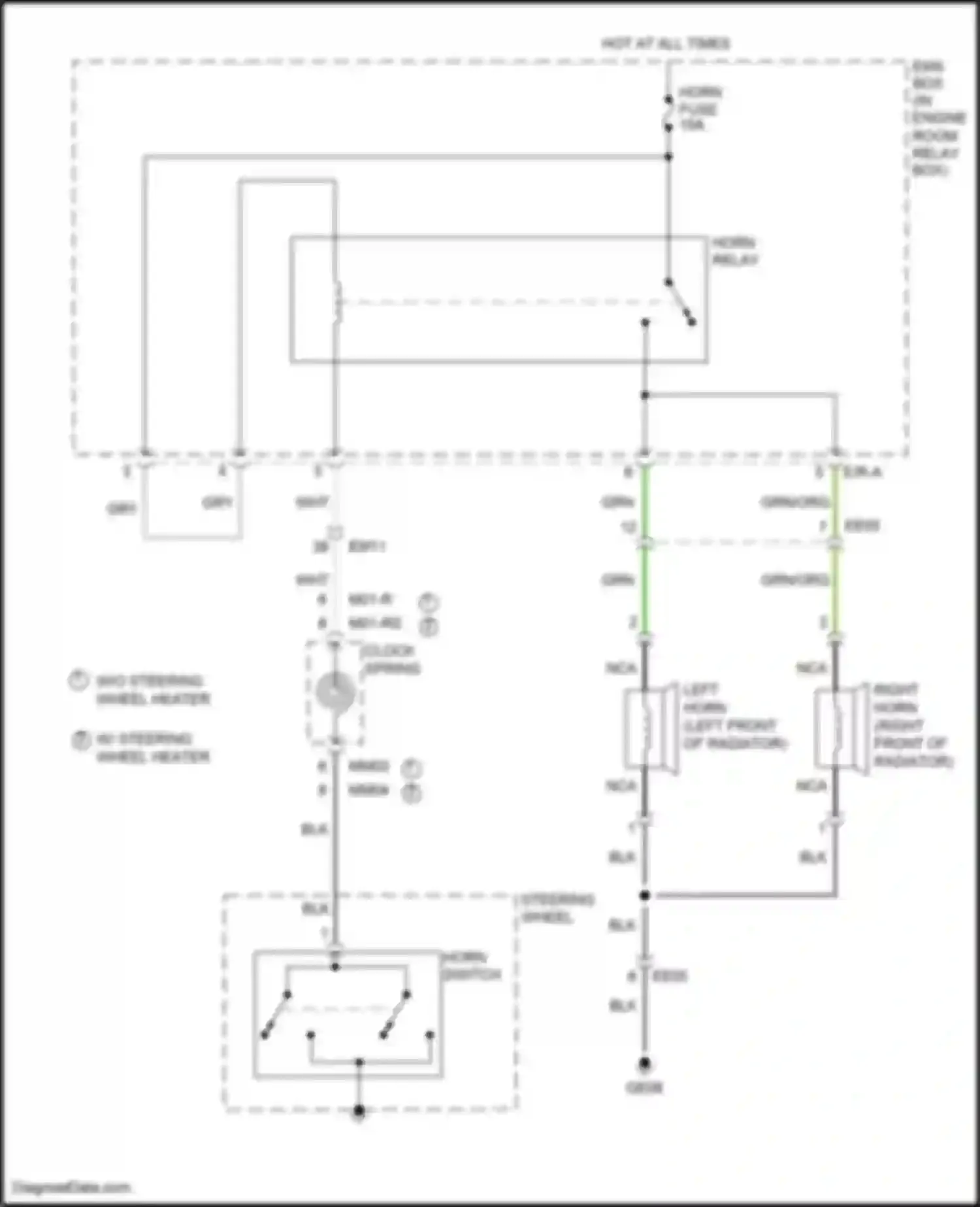 Wiring diagram w/o steering wheel heater for Kia K5 I facelift (2013-2015) (2 of 3)