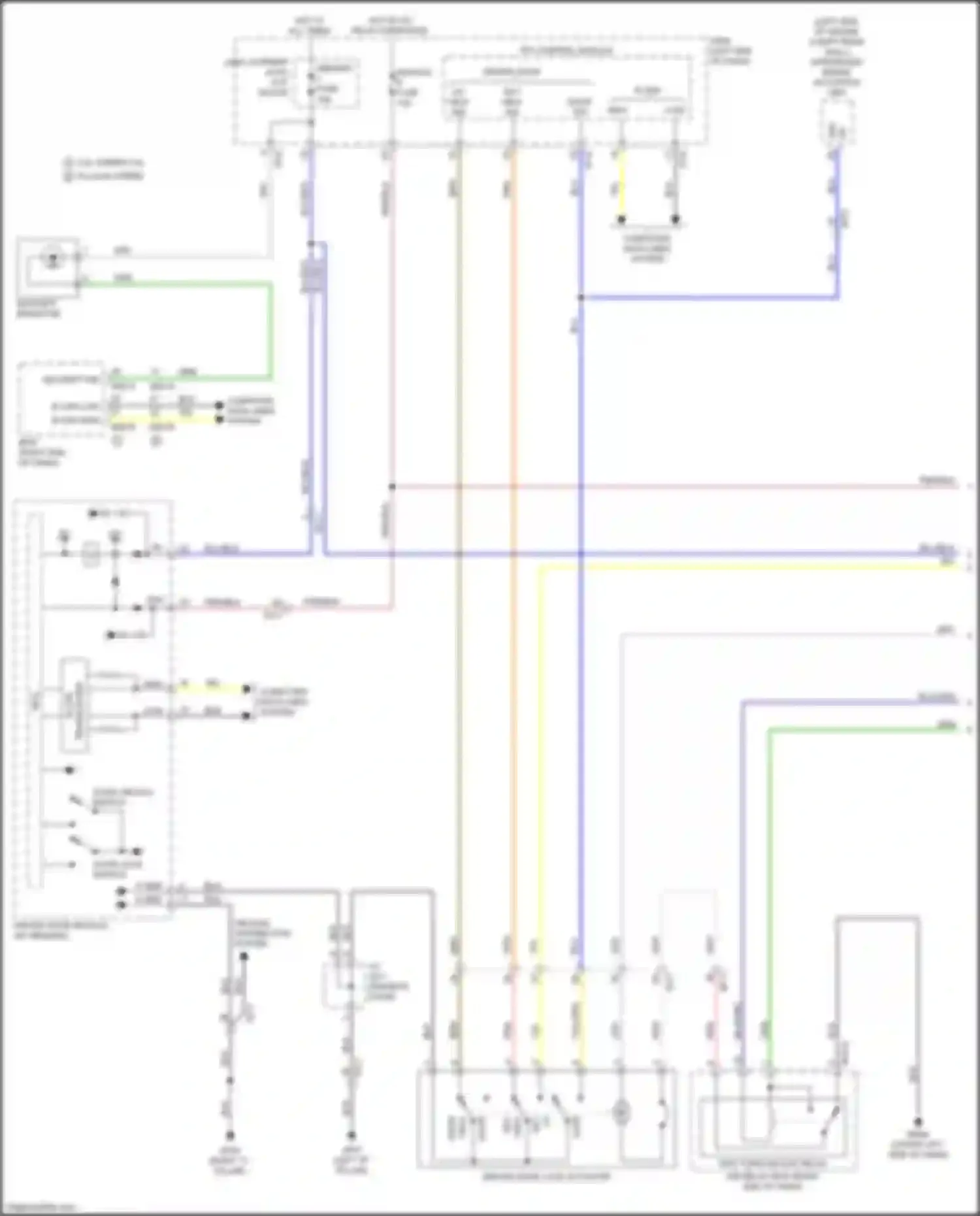 Wiring diagram driver door for Kia K5 II (2015-2020) (2 of 3)