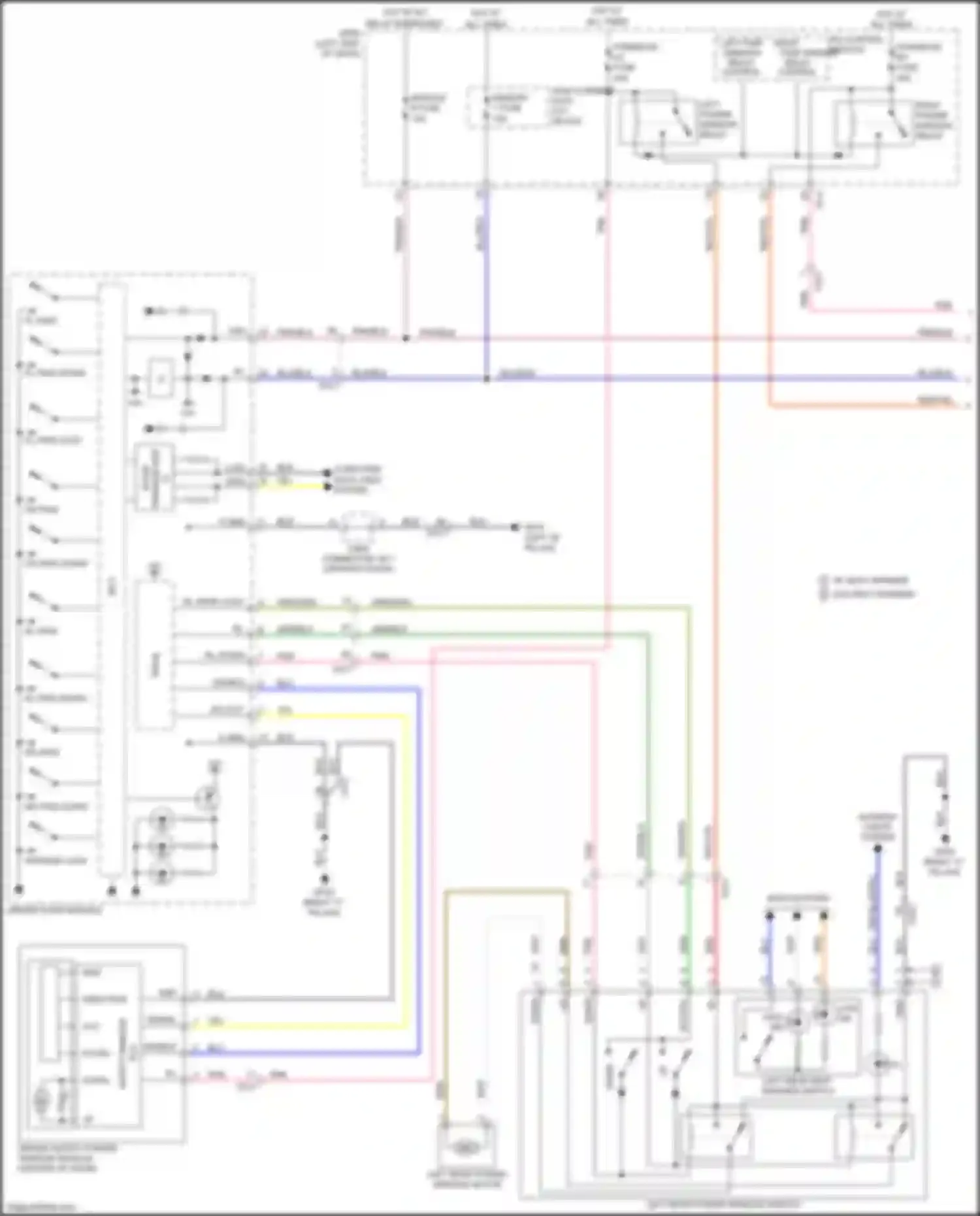 Wiring diagram left rear power window switch for Kia K5 II (2015-2020) (8 of 21)