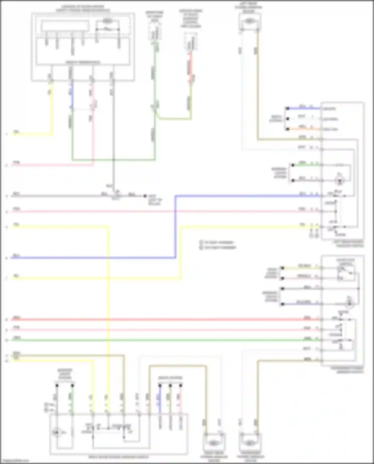 Wiring diagram left rear power window switch for Kia K5 II (2015-2020) (6 of 21)