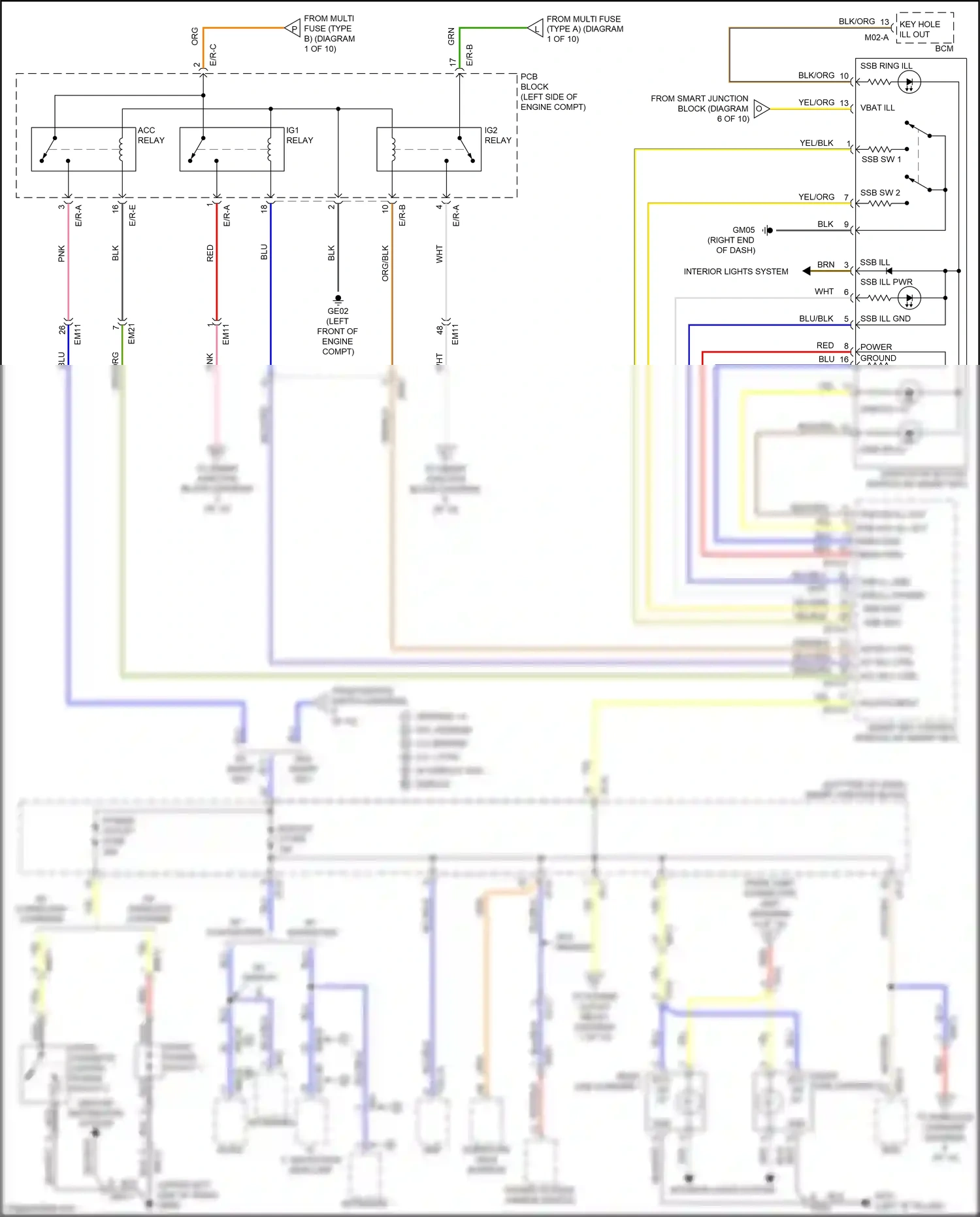 Wiring diagram pcb block for Kia K5 II (2015-2020) (51 of 61)