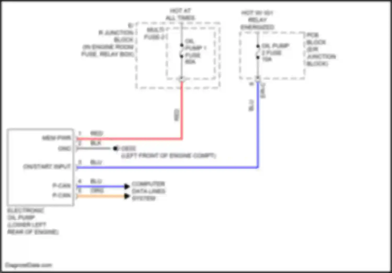 K5 Kia III facelift (2023-2024): Wiring diagram engine performance 1.6l turbo, electric oil pump circuit
