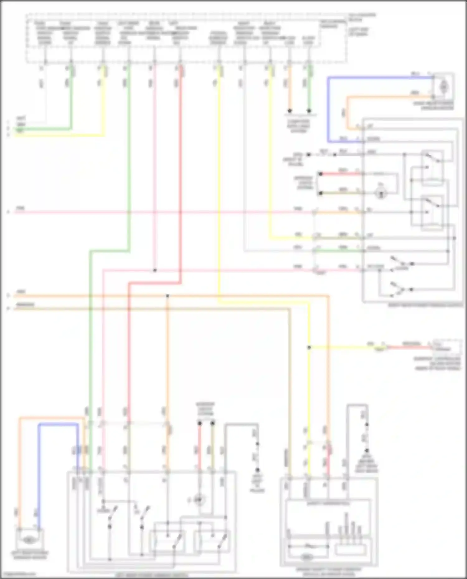 Wiring diagram left rear power window switch for Kia K5 III facelift (2023-2024) (5 of 8)