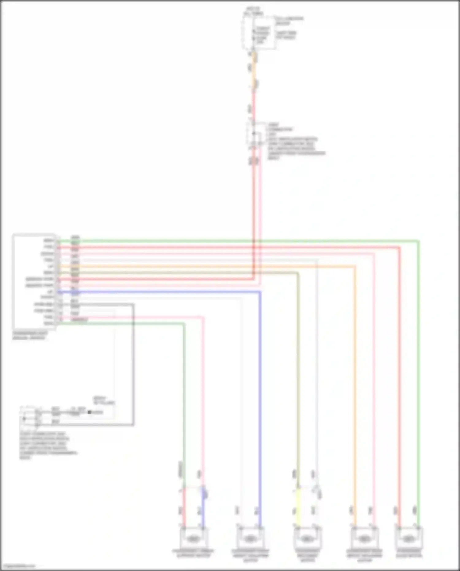 Wiring diagram passenger rear height adjuster motor for Kia K5 III facelift (2023-2024) (1 of 1)