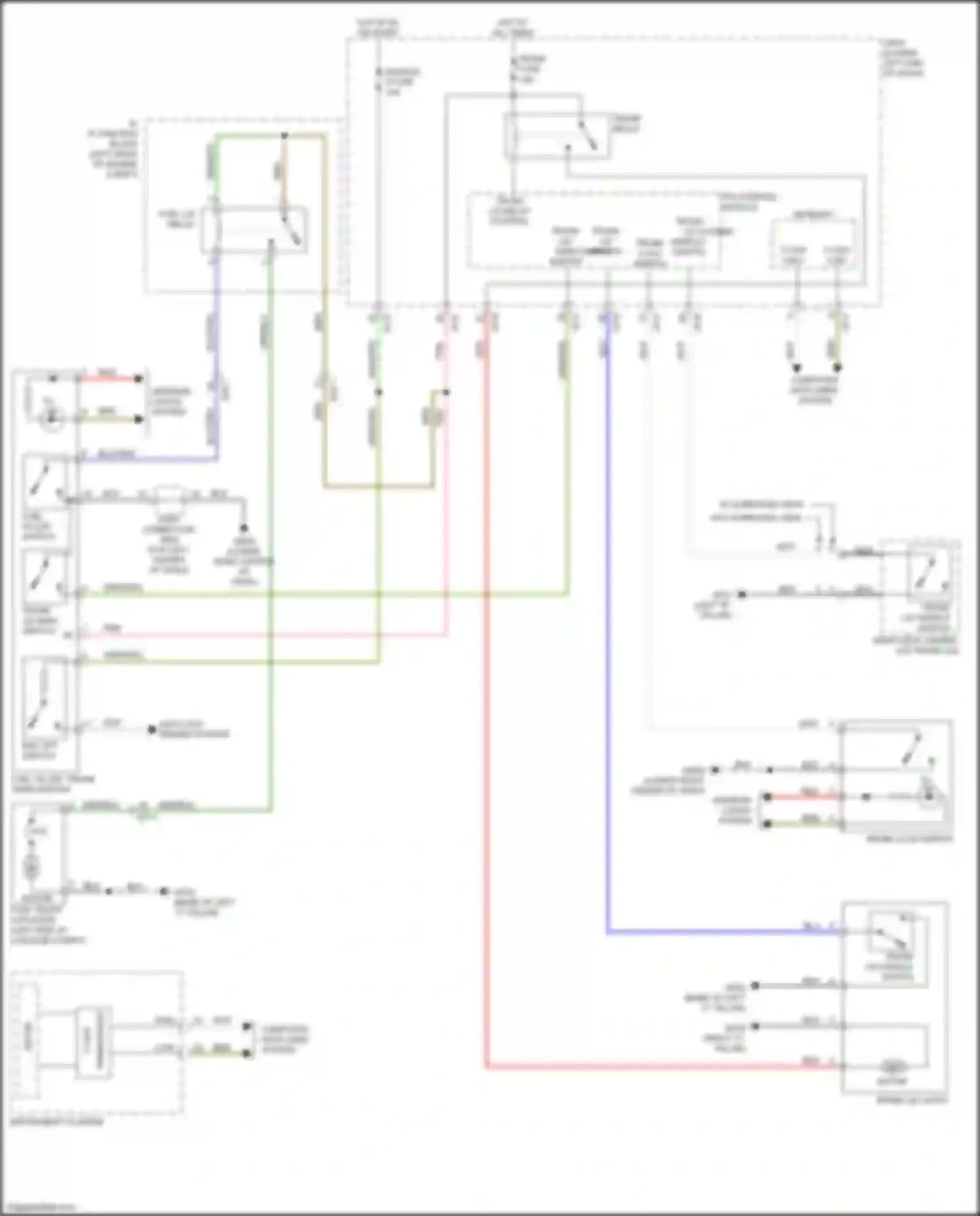 Wiring diagram trunk lid main switch for Kia K7 II (2016-2021) (3 of 3)