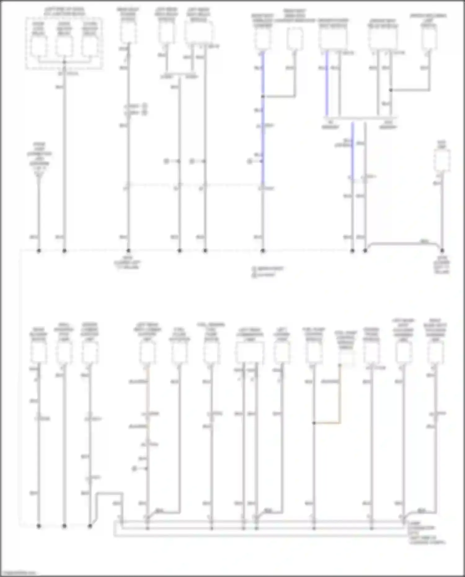 Wiring diagram left rear seat lumbar support unit for Kia K9 II (2018-2021) (2 of 5)