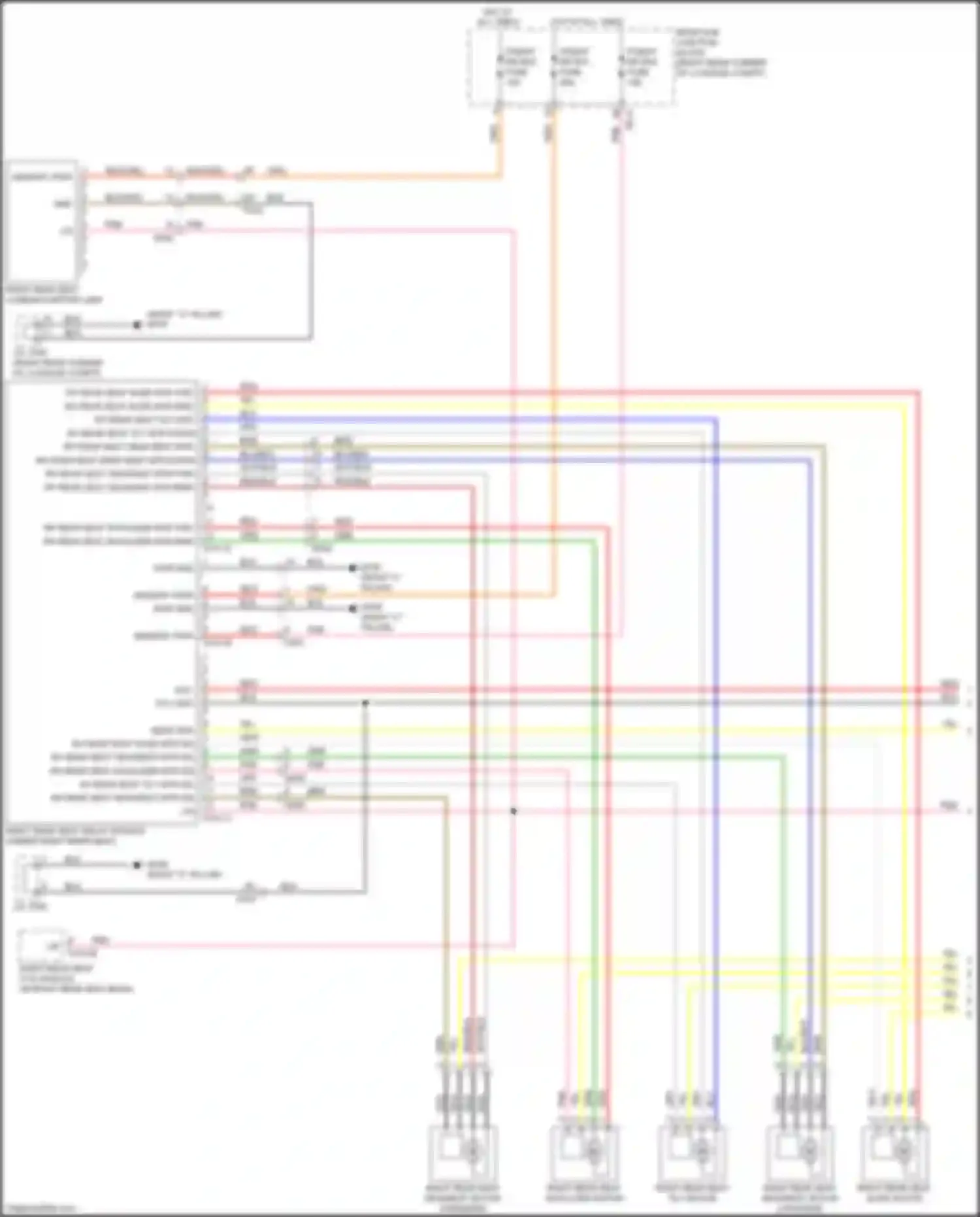 Car Wiring Diagrams for K900 Kia II (2018-2022): Right rear power seat circuit, 10-way (1 of 2)