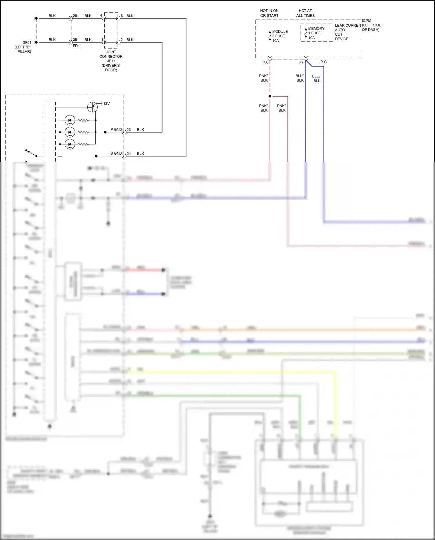 Kia Niro I facelift (2019-2022) fr down wiring diagram  (1 of 1)
