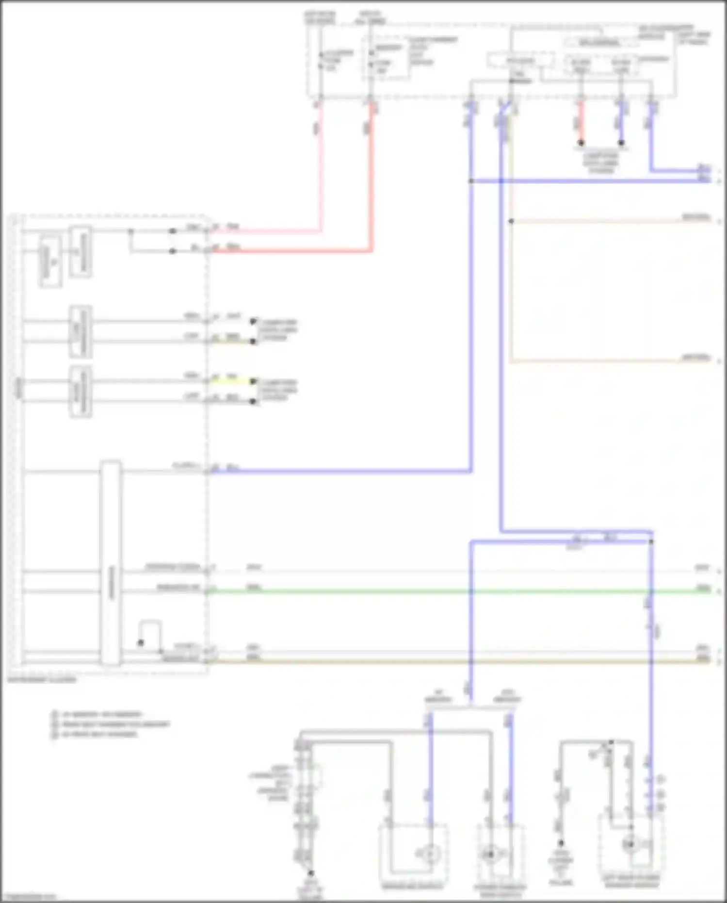 Wiring diagram left rear power window switch for Kia Niro I facelift (2019-2022) (3 of 11)