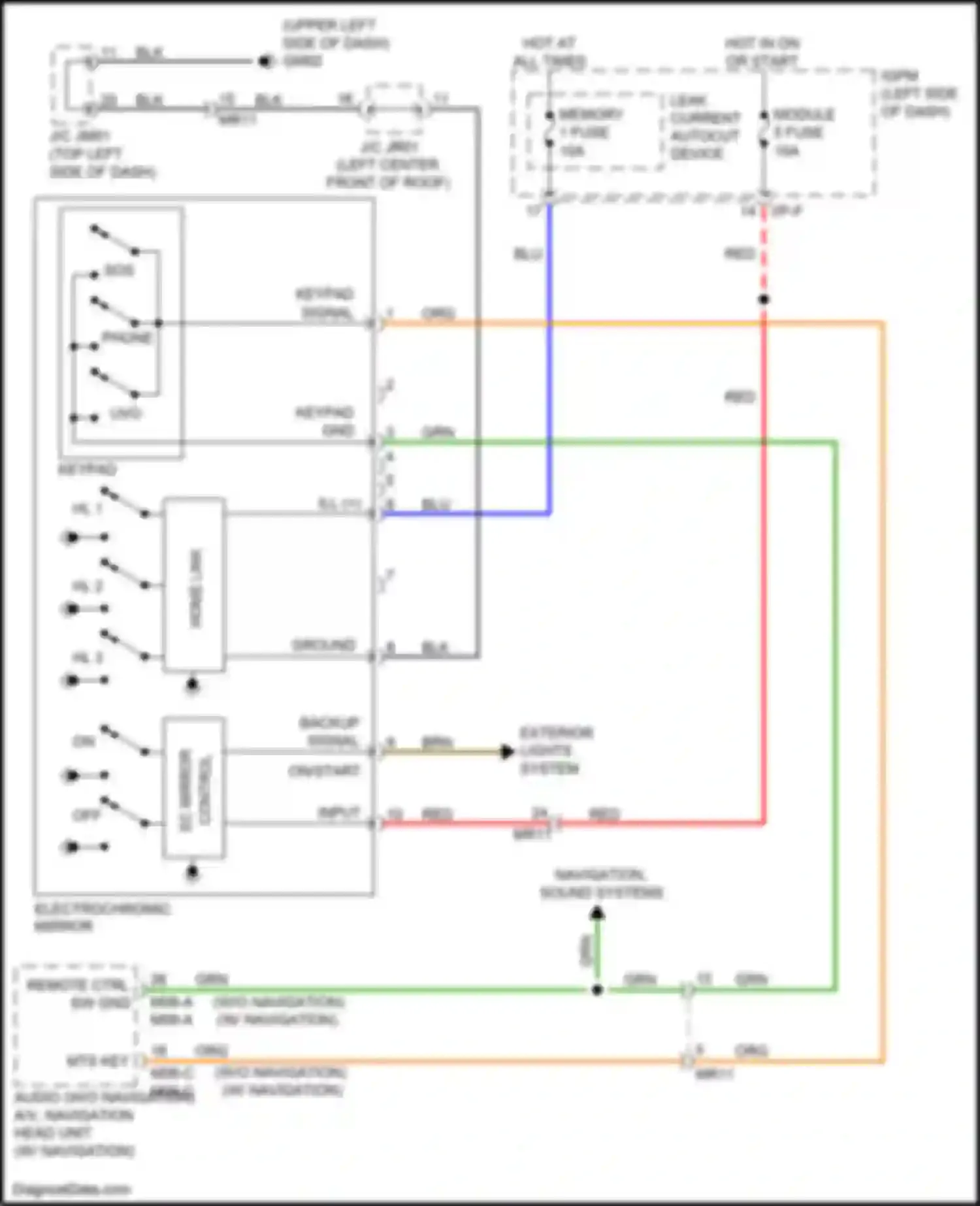 Wiring diagram memory 1 fuse for Kia Niro I facelift (2019-2022) (12 of 19)
