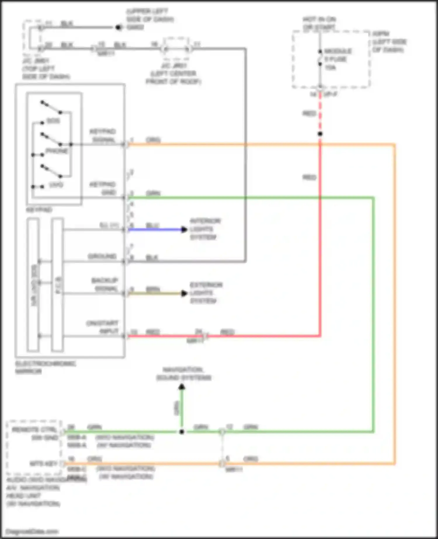 Wiring diagram navigation, sound systems for Kia Niro I facelift (2019-2022) (1 of 2)