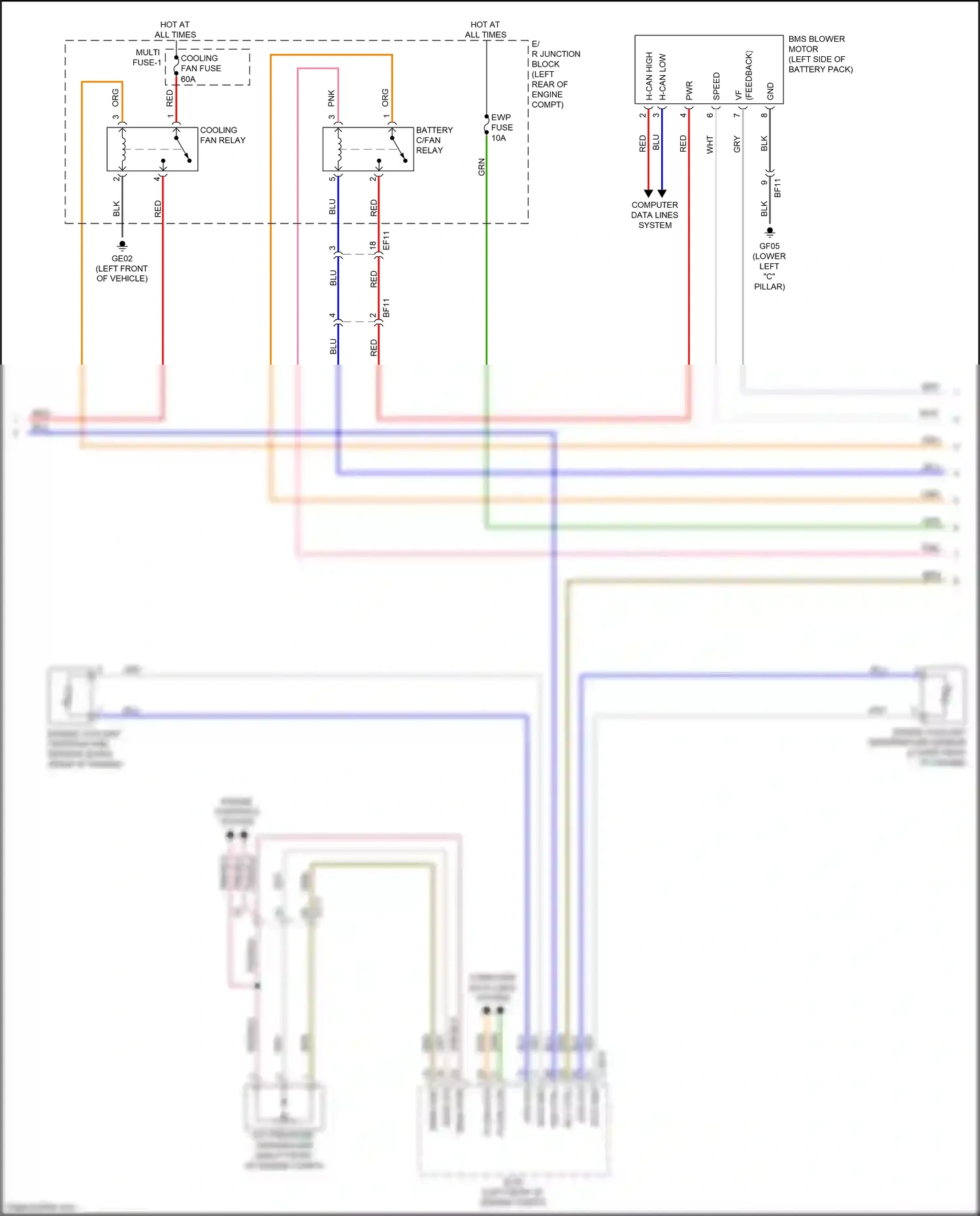 Kia Niro I (2016-2019) bms blower motor wiring diagram  (1 of 5)