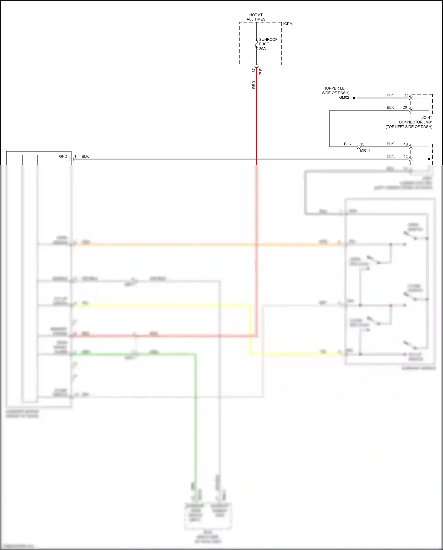 Kia Niro I (2016-2019) close switch wiring diagram  (1 of 1)