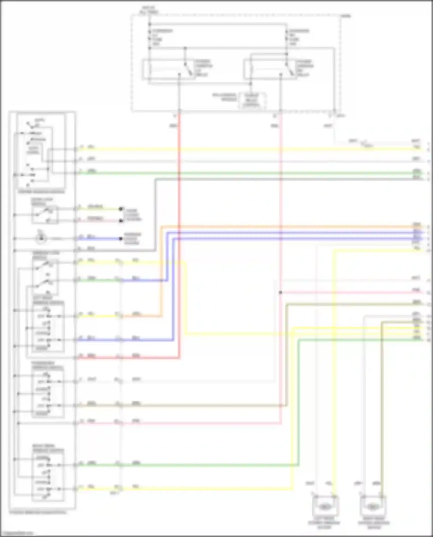 Wiring diagram left rear window switch for Kia Niro I (2016-2019) (1 of 2)