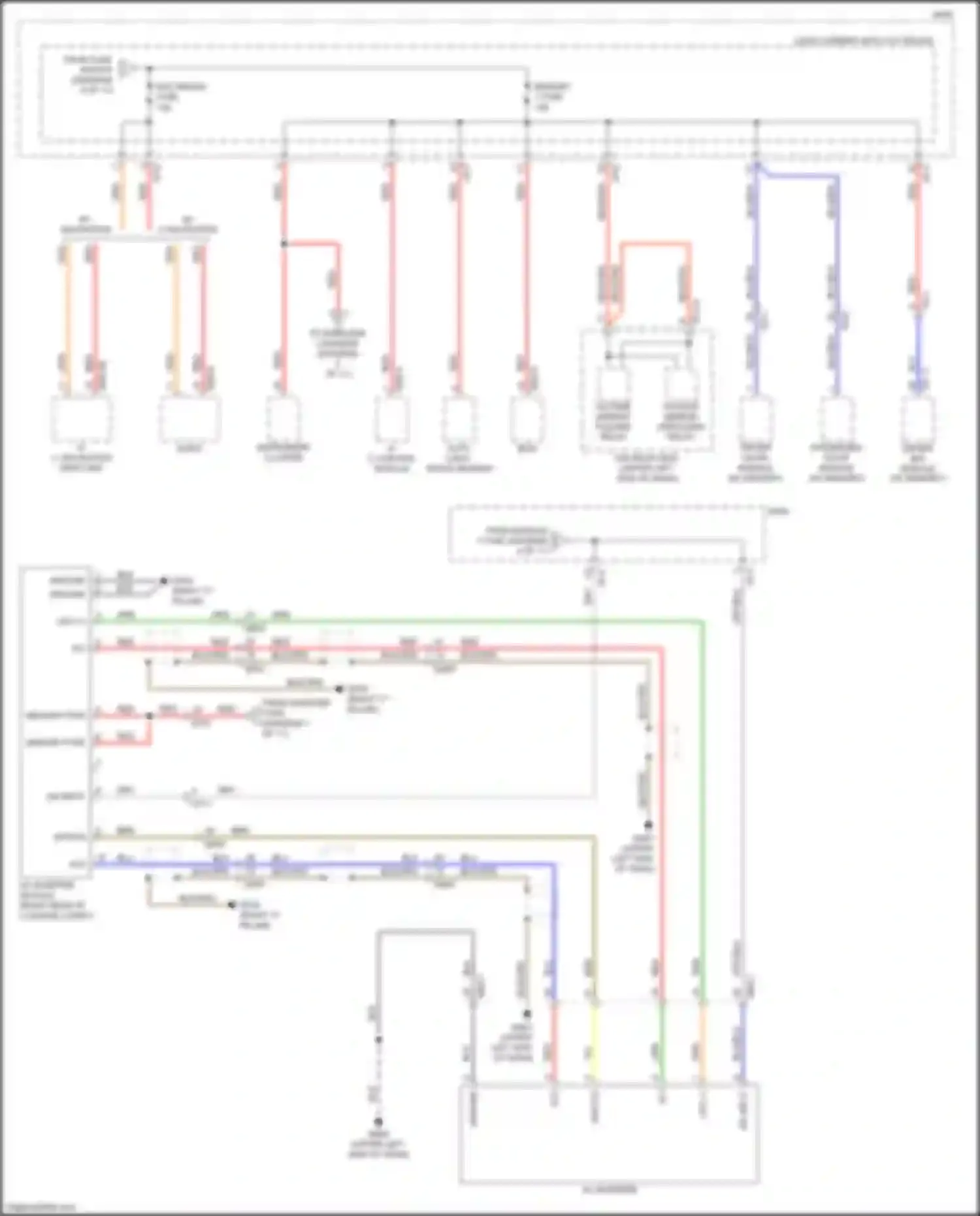 Wiring diagram outside mirror unfolding relay for Kia Niro I (2016-2019) (2 of 3)