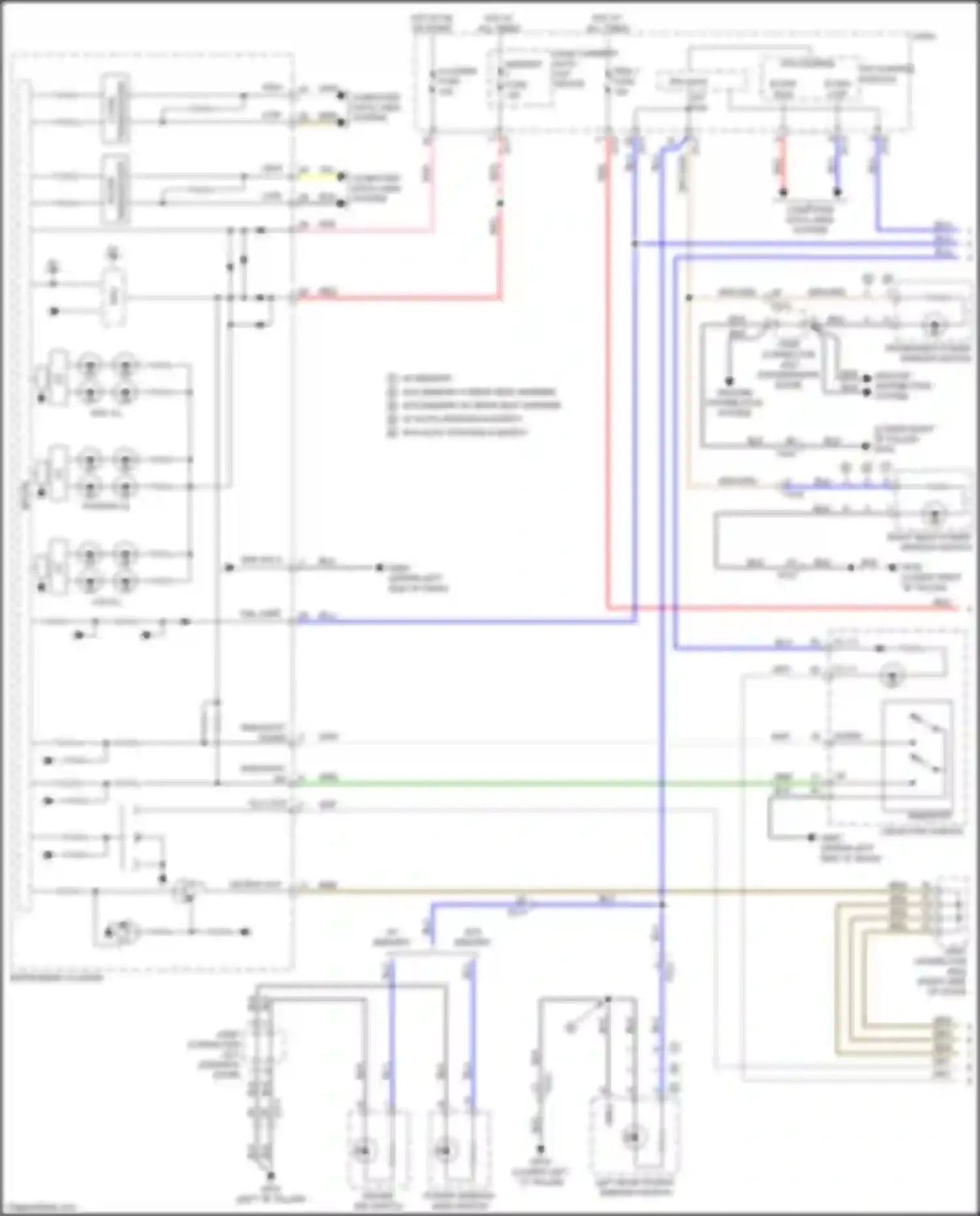 Wiring diagram right rear power window switch for Kia Niro I (2016-2019) (2 of 6)