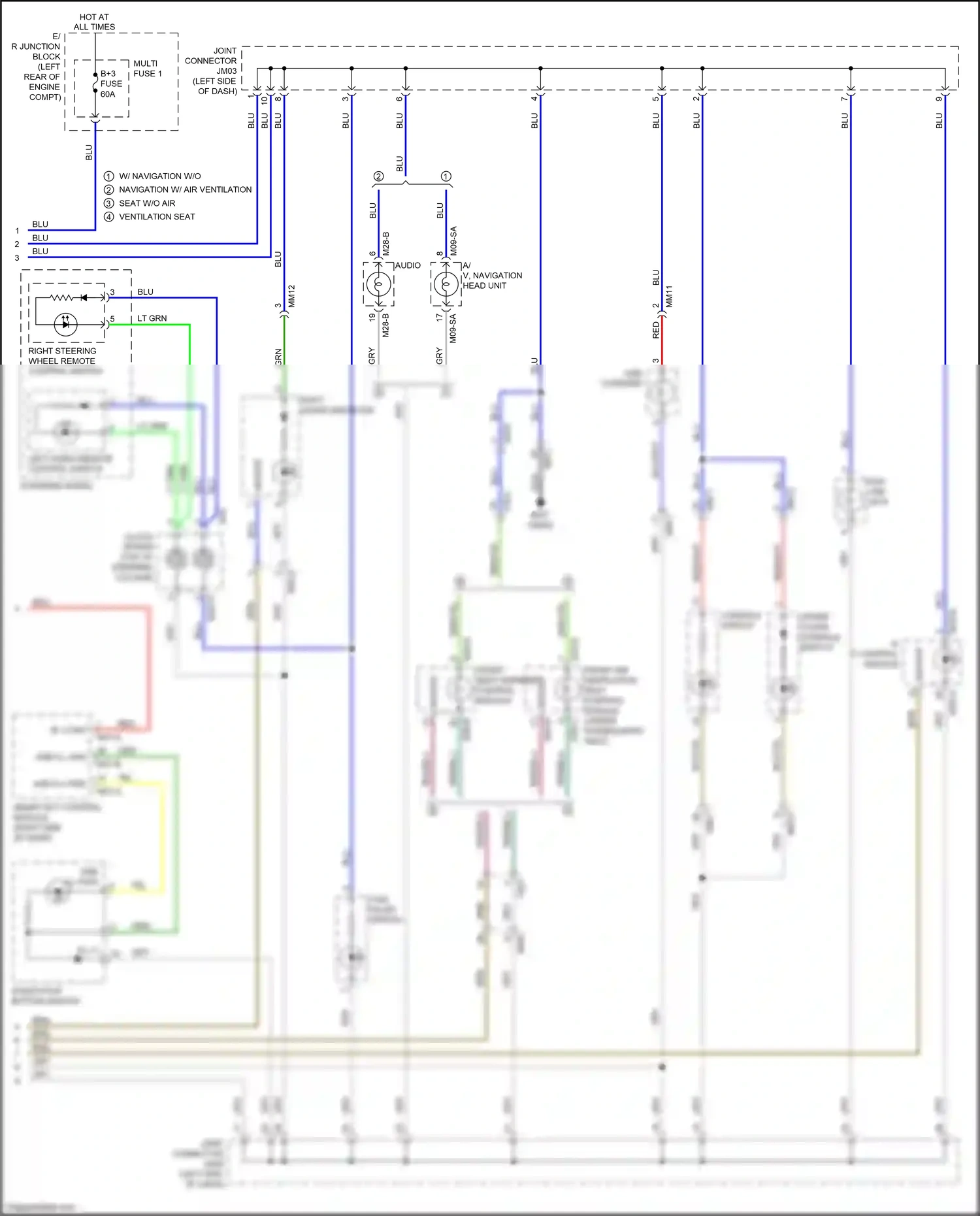 Kia Niro I (2016-2019) right steering wheel remote control switch wiring diagram  (2 of 3)
