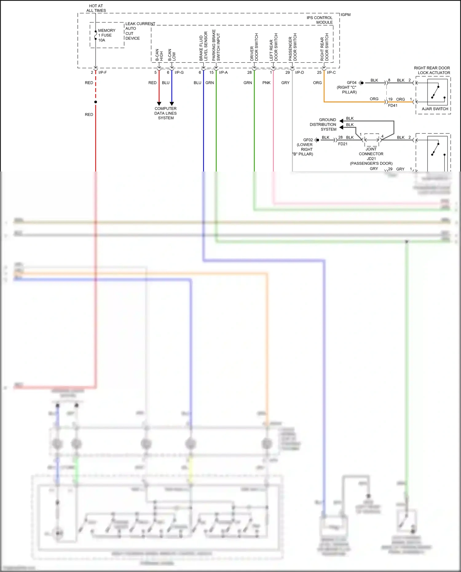 Kia Niro I (2016-2019) right steering wheel remote control switch wiring diagram  (1 of 3)