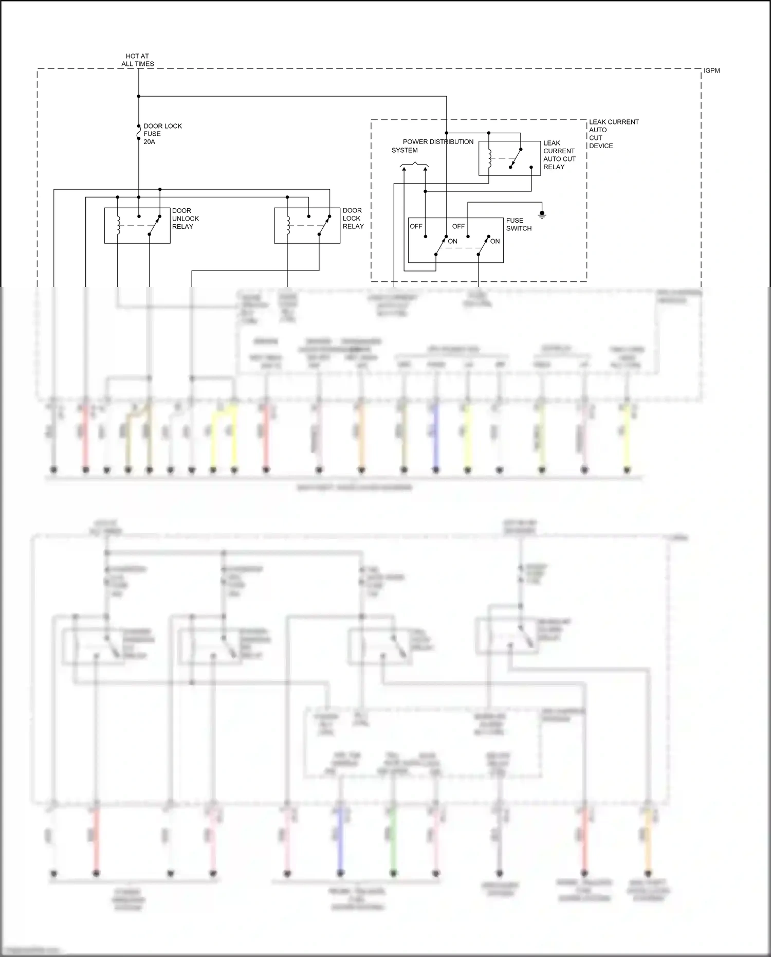 Kia Niro I (2016-2019) trunk, tailgate, fuel doors system wiring diagram  (2 of 2)