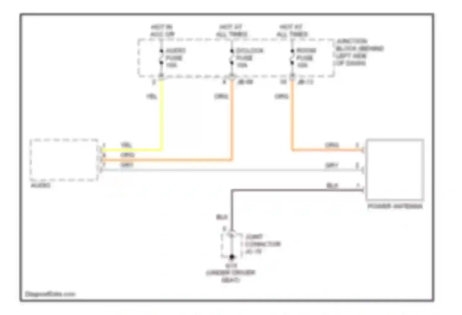 Optima Kia I facelift (2002-2005): Power antenna circuit