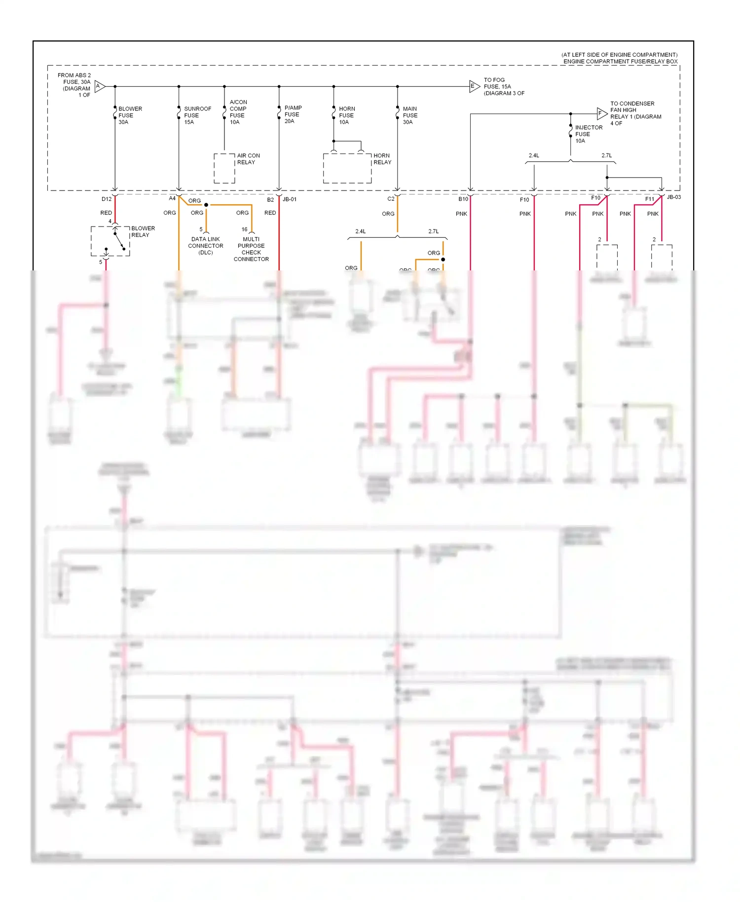 Kia Optima I facelift (2002-2005) blower motor wiring diagram  (1 of 1)