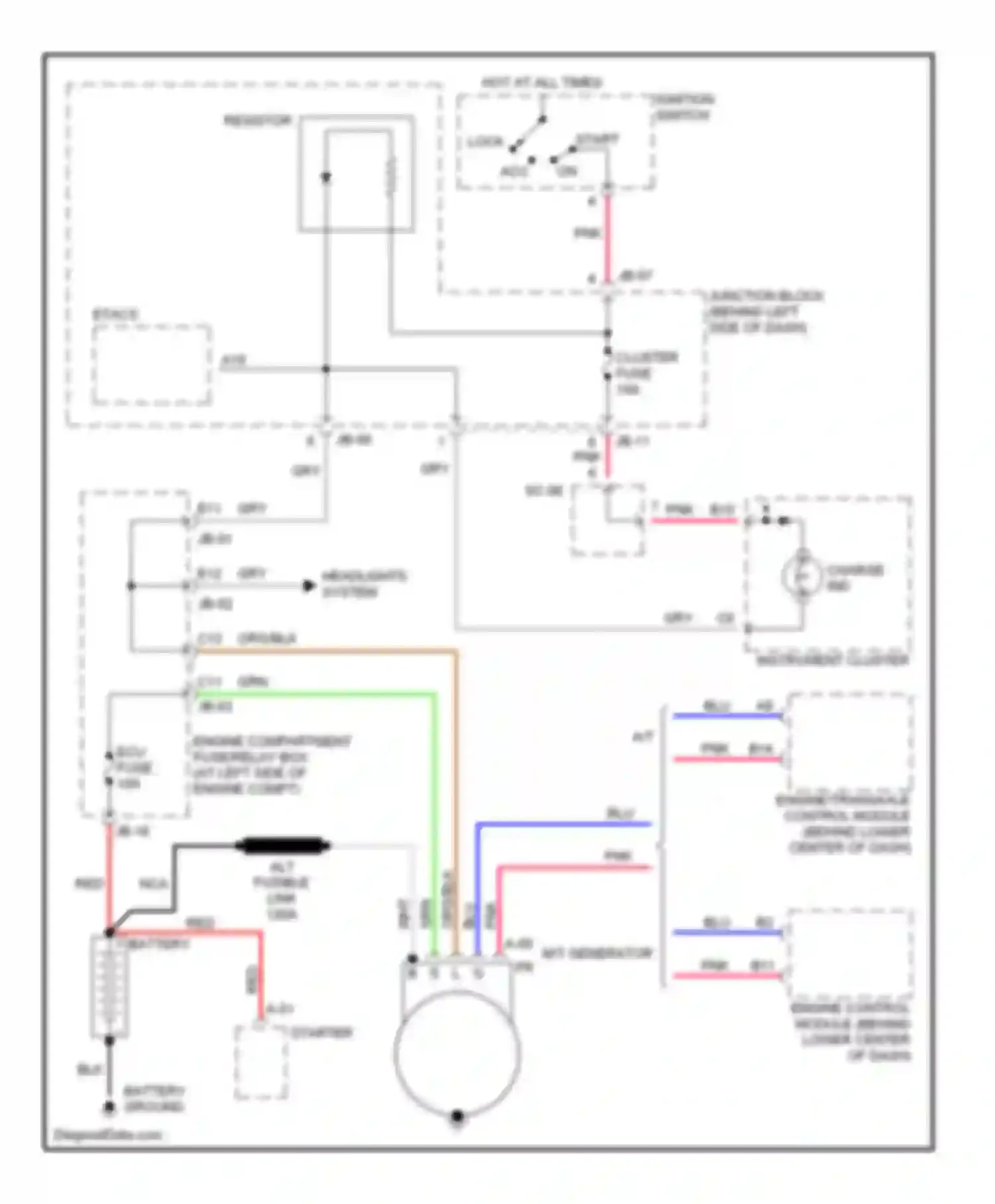 Wiring diagram charge ind for Kia Optima I facelift (2002-2005) (1 of 1)