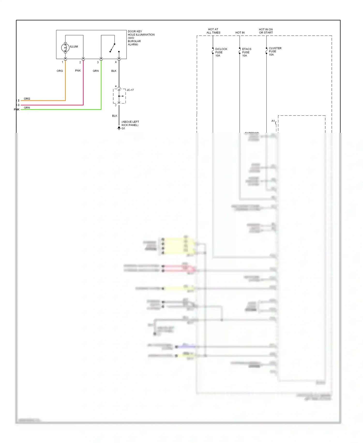 Kia Optima I facelift (2002-2005) interior lights system interior lights system wiring diagram  (1 of 1)