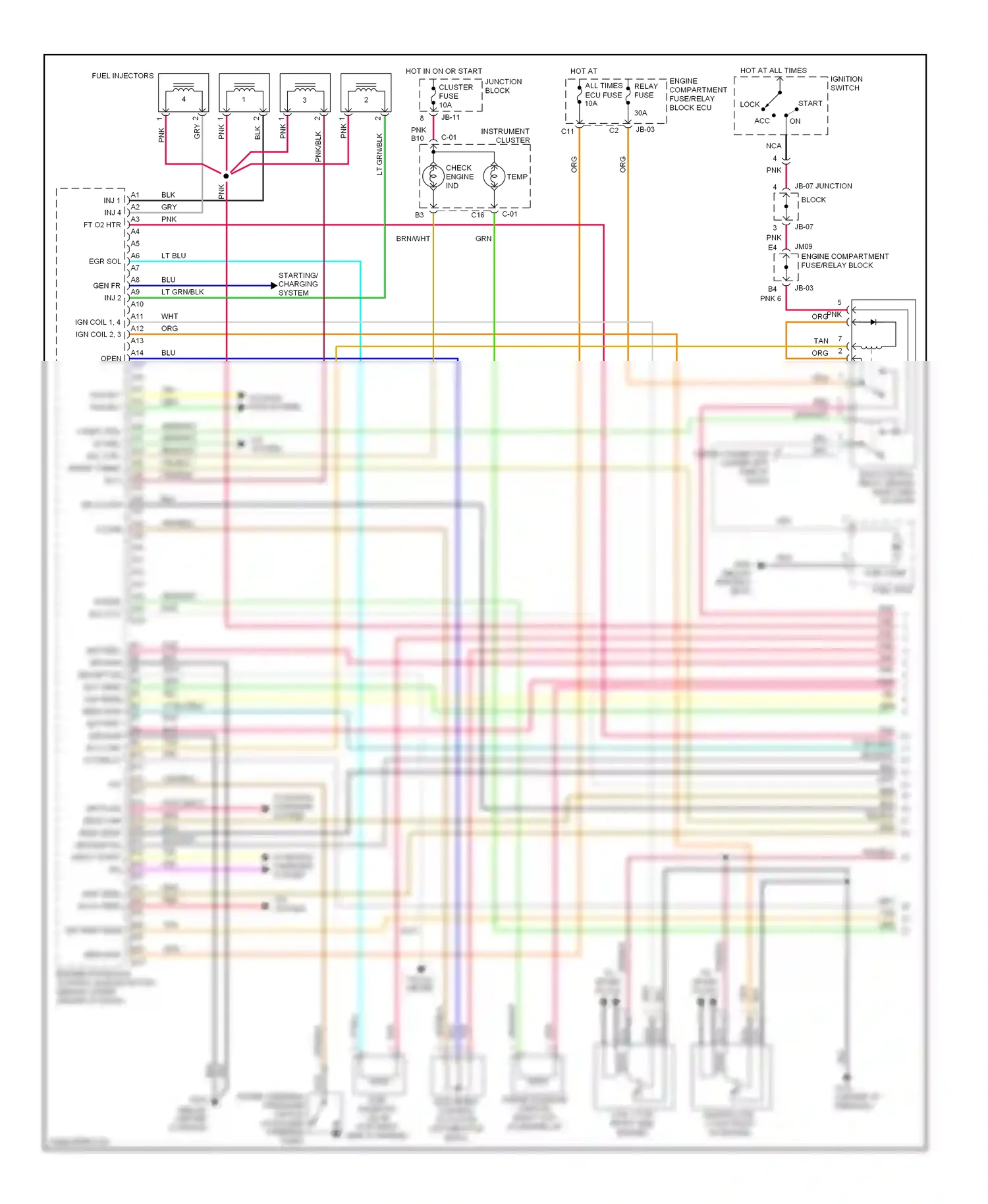 Kia Optima I (2000-2002) close wiring diagram  (1 of 2)