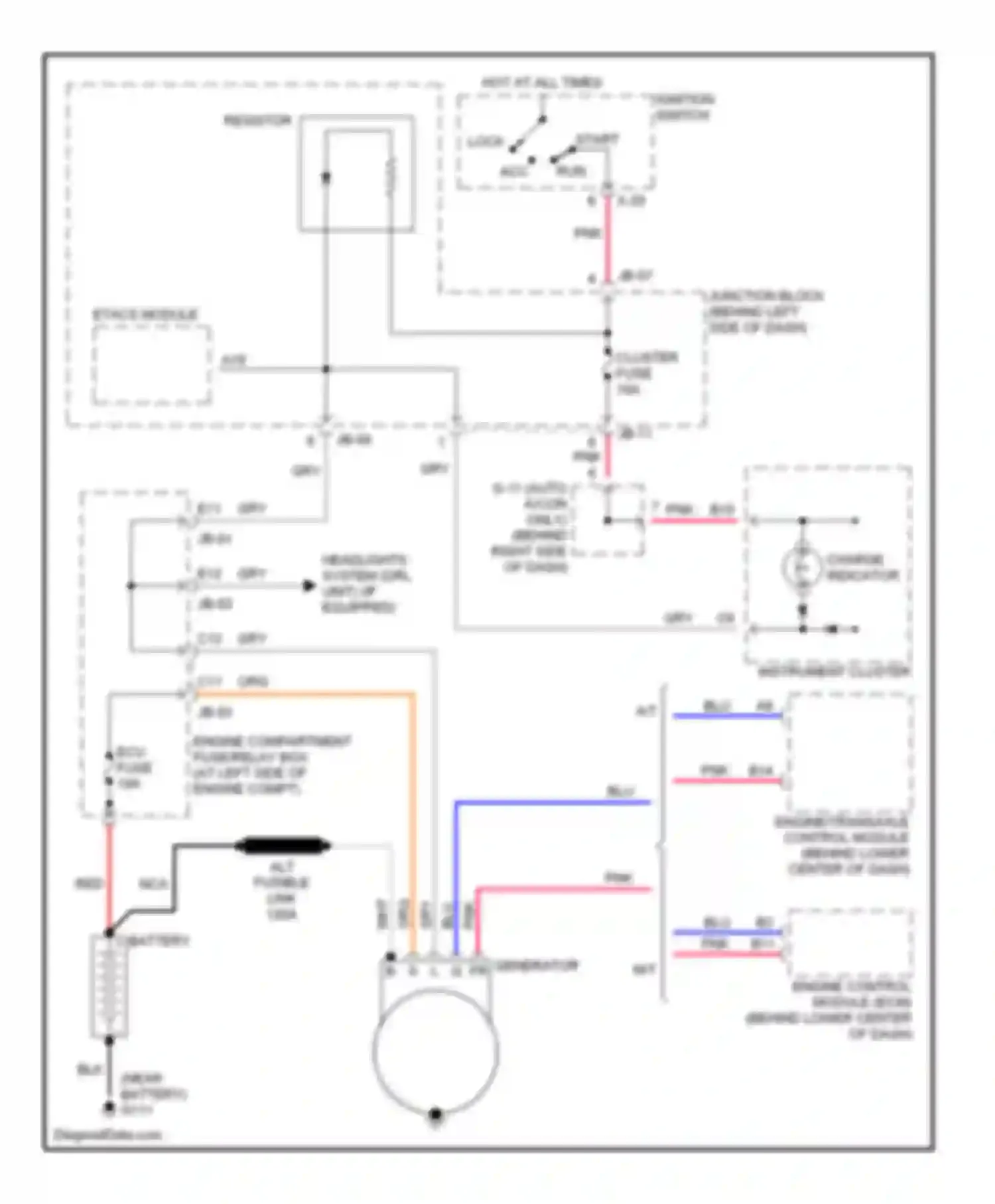Wiring diagram cluster fuse for Kia Optima I (2000-2002) (1 of 10)