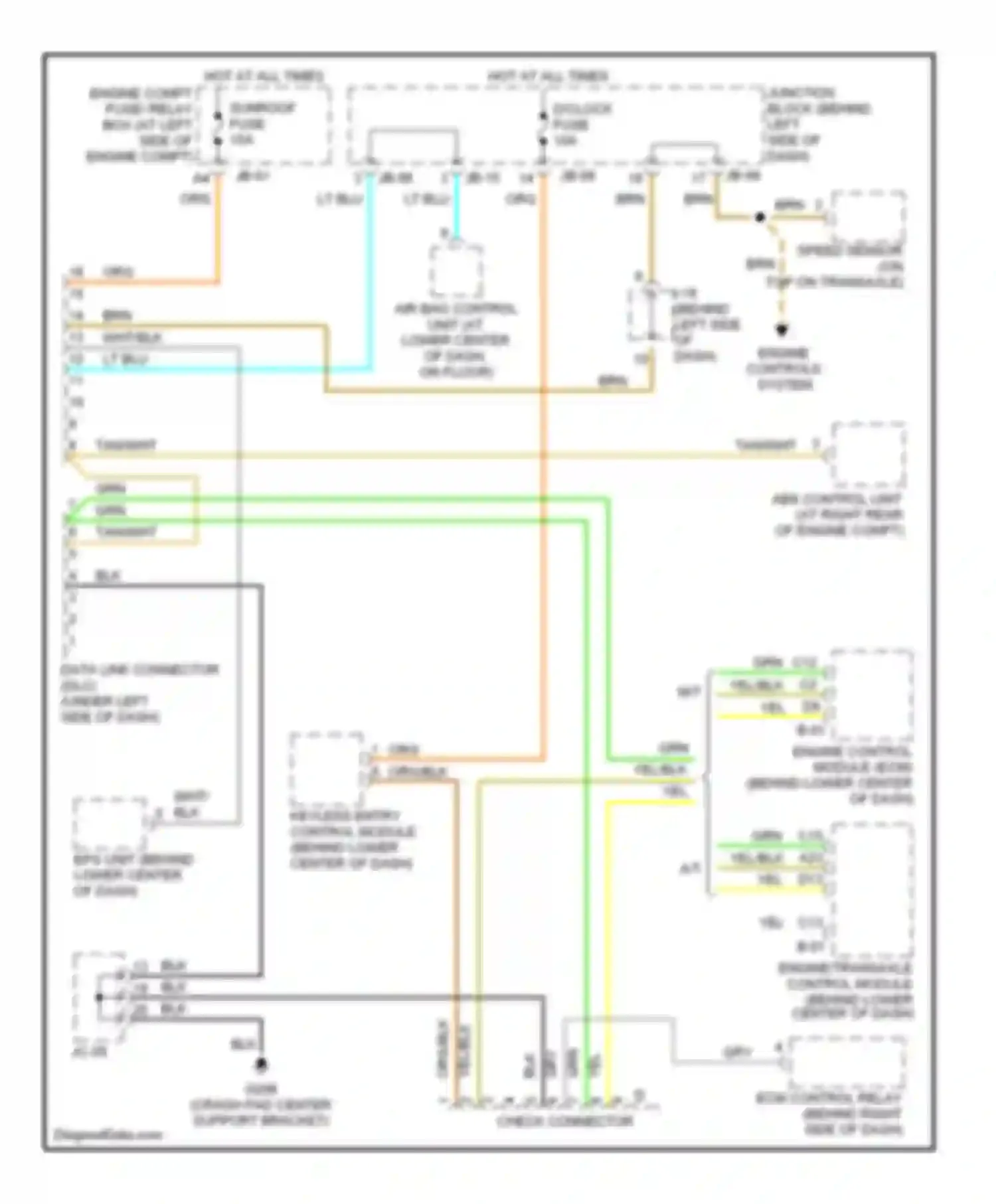 Wiring diagram d/clock fuse for Kia Optima I (2000-2002) (2 of 15)