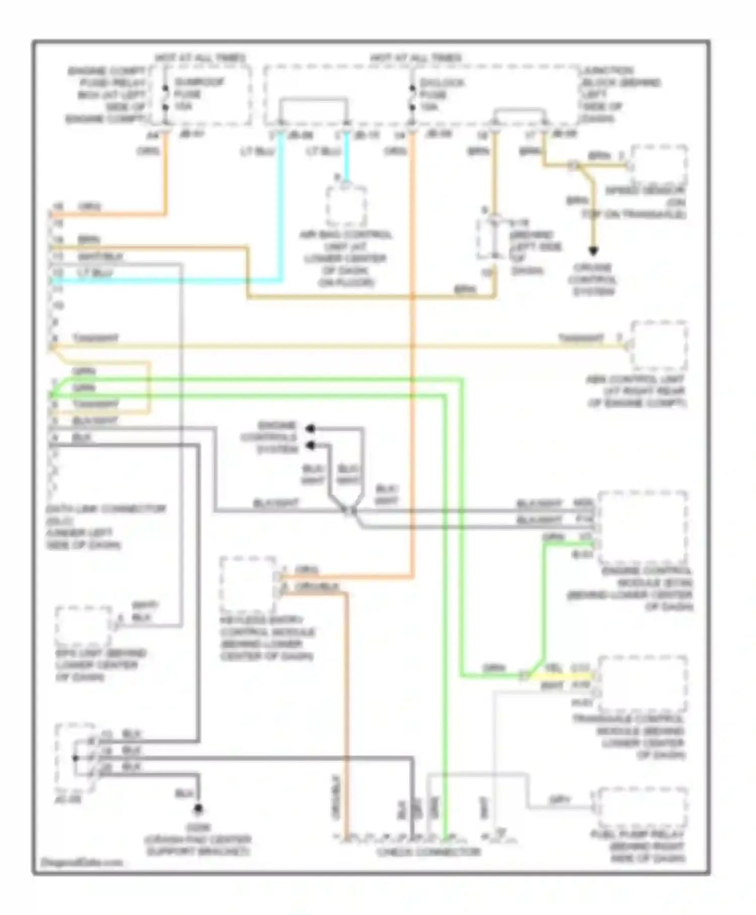 Wiring diagram engine controls system for Kia Optima I (2000-2002) (2 of 2)