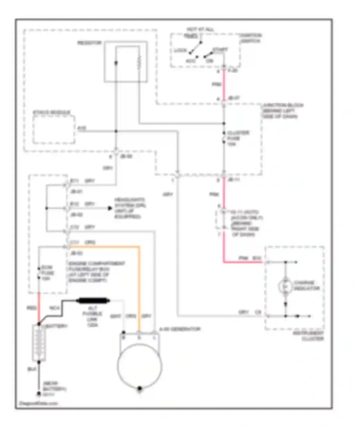 Wiring diagram hot at all times am for Kia Optima I (2000-2002) (1 of 1)