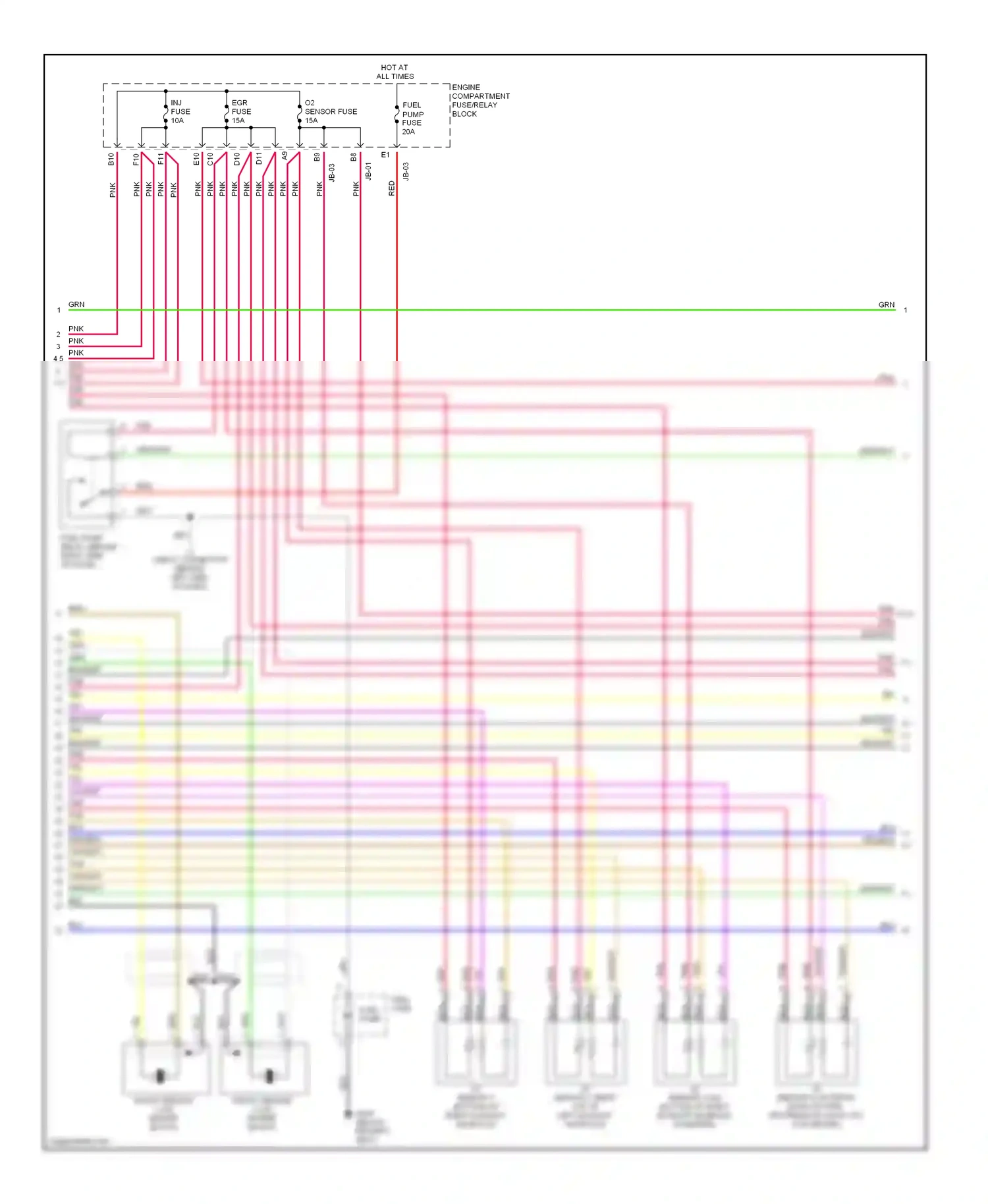 Kia Optima I (2000-2002) knock sensor 1 (on engine block) wiring diagram  (1 of 1)