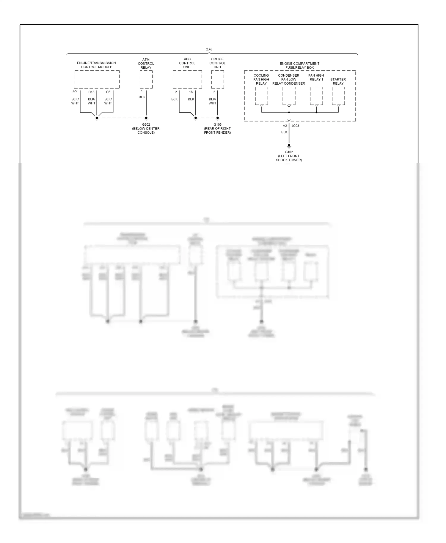 Kia Optima I (2000-2002) (left front shock tower) wiring diagram  (2 of 6)